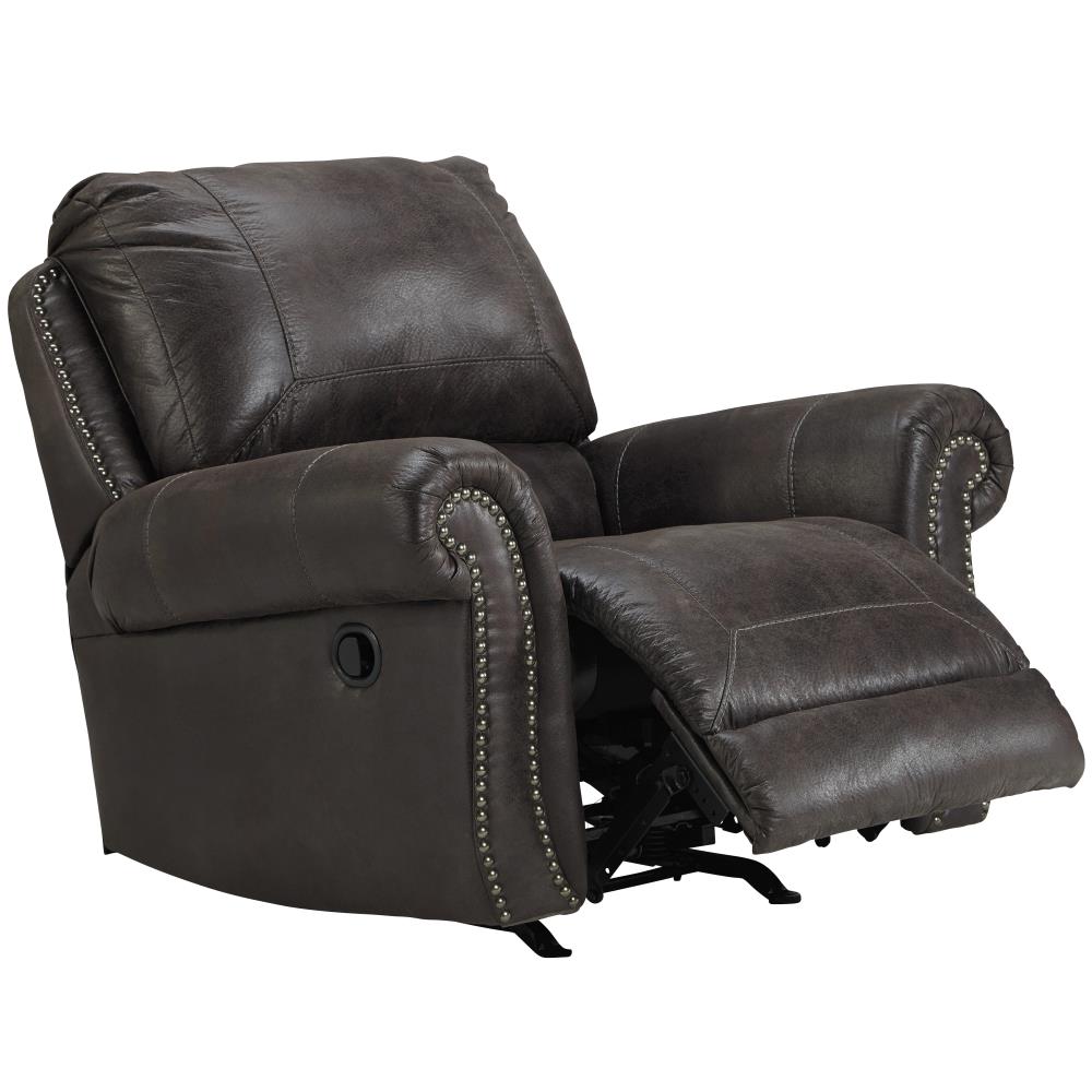 charcoal gray leather recliner