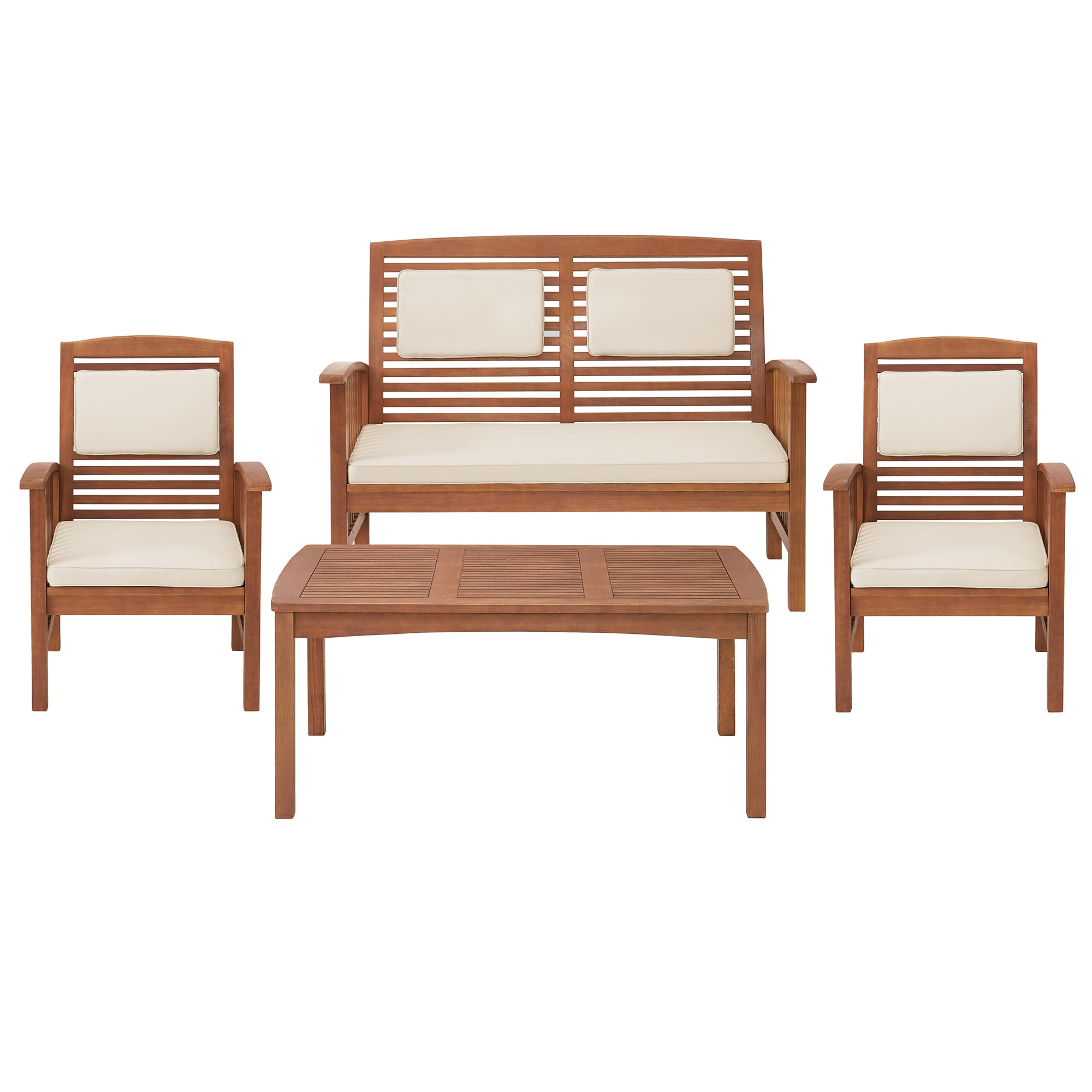 Alaterre Furniture ANLY0123EBO Lyndon 2-Piece Patio Conversation Set with Off-white Cushions