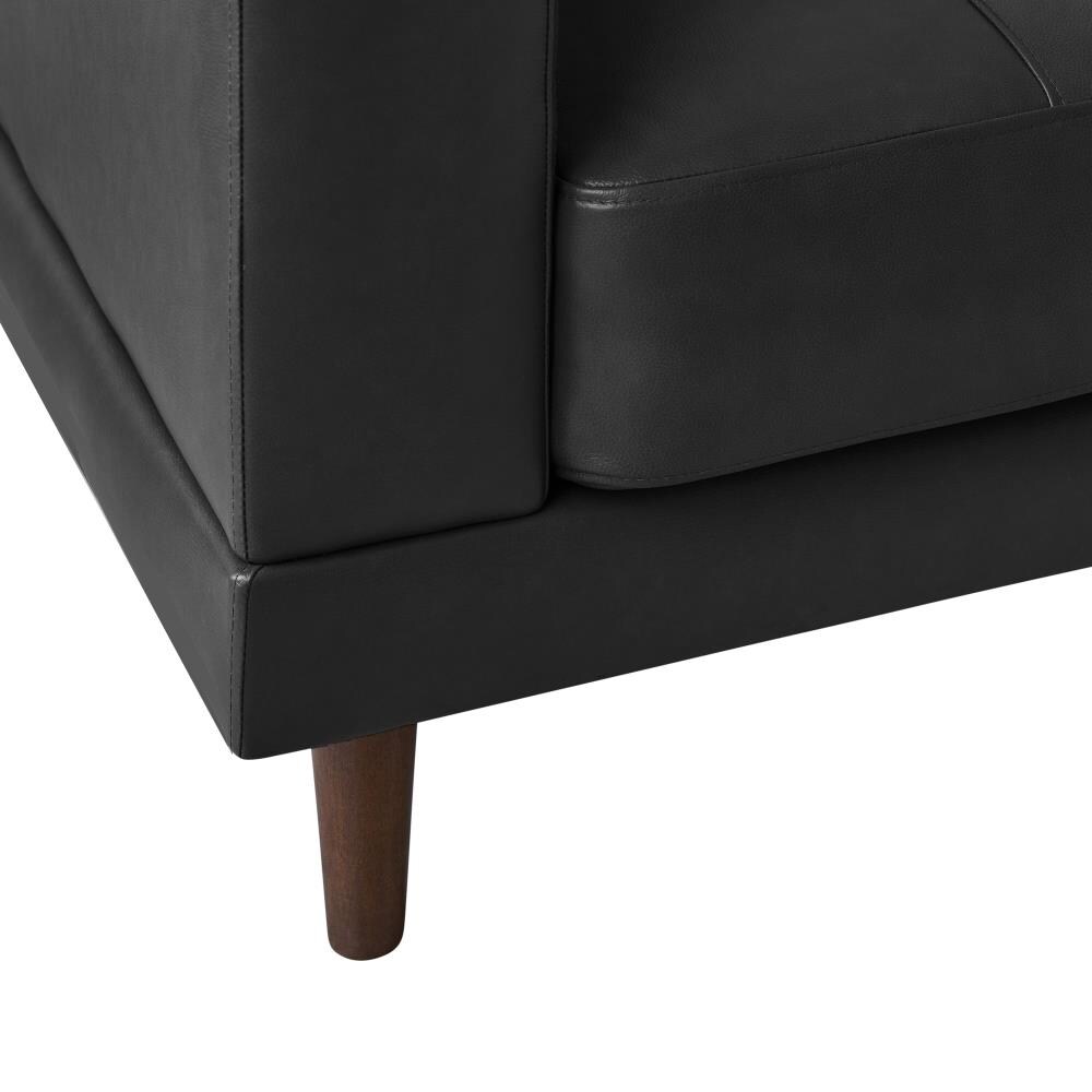 Picket House Furnishings Hanson 84-in Modern Charcoal Genuine Leather ...