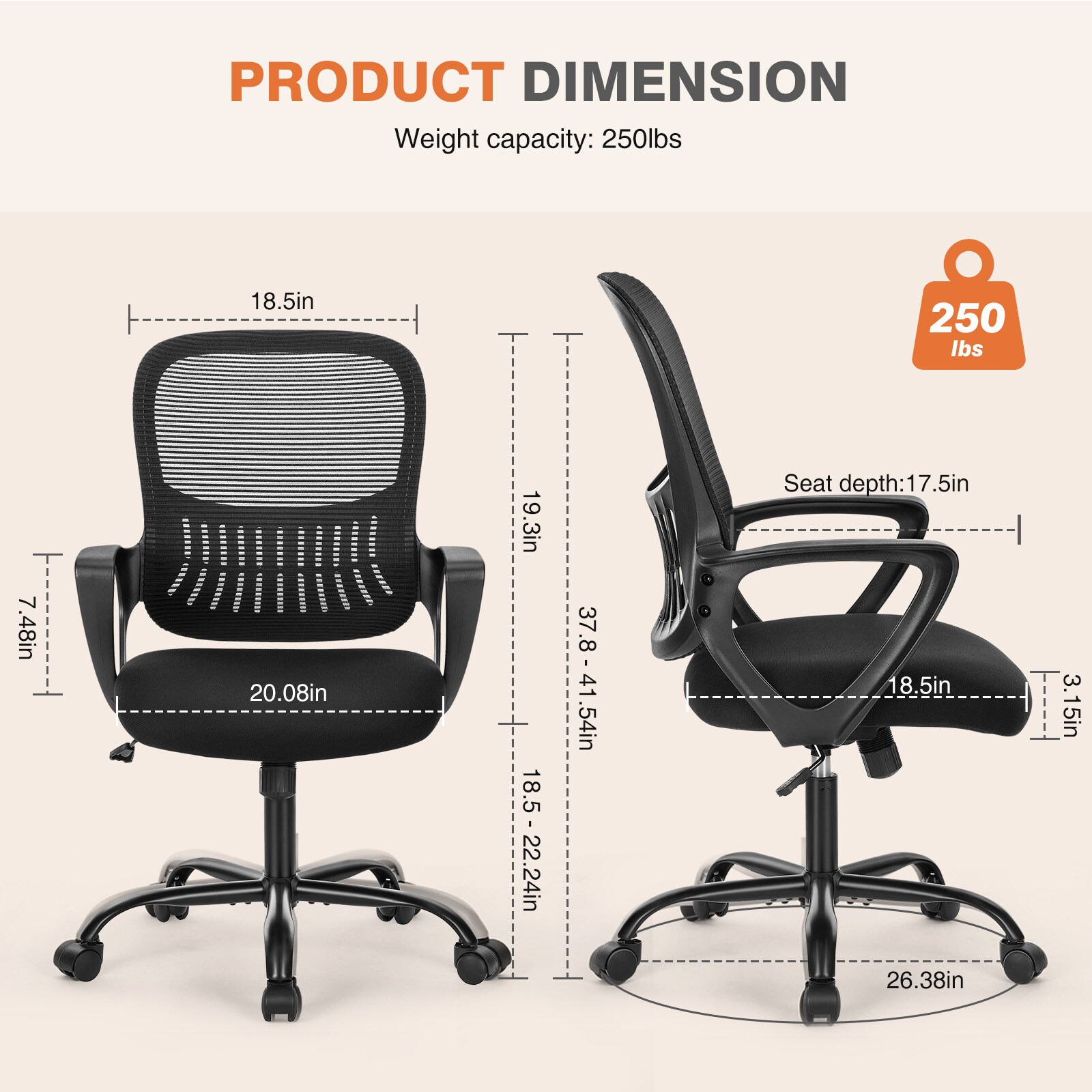 Sweetcrispy L-C-3718-BK Office-Chairs - View #6