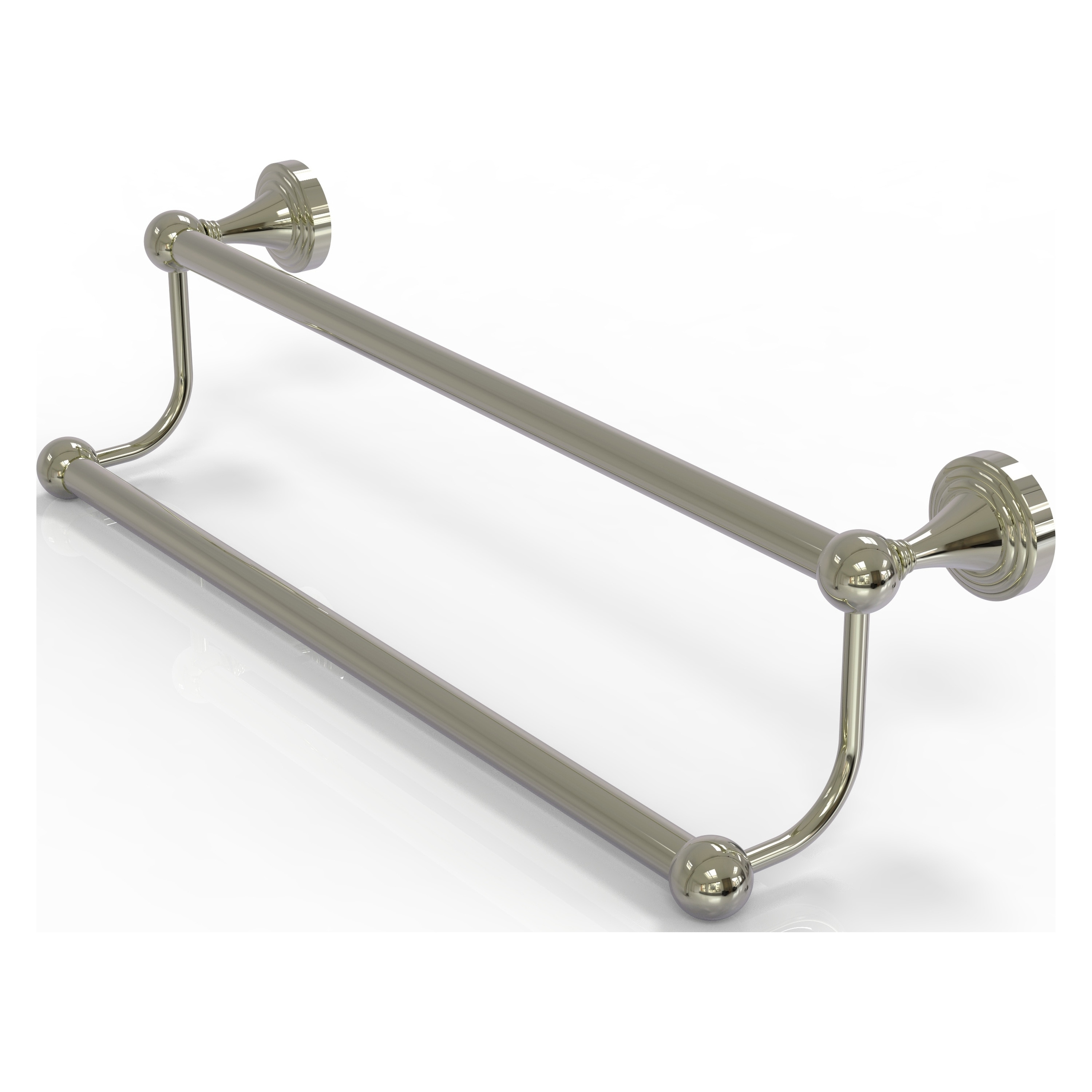 Allied Brass SG-72-24-PNI Sag Harbor 24-in double Polished Nickel Wall mount Double Towel Bar
