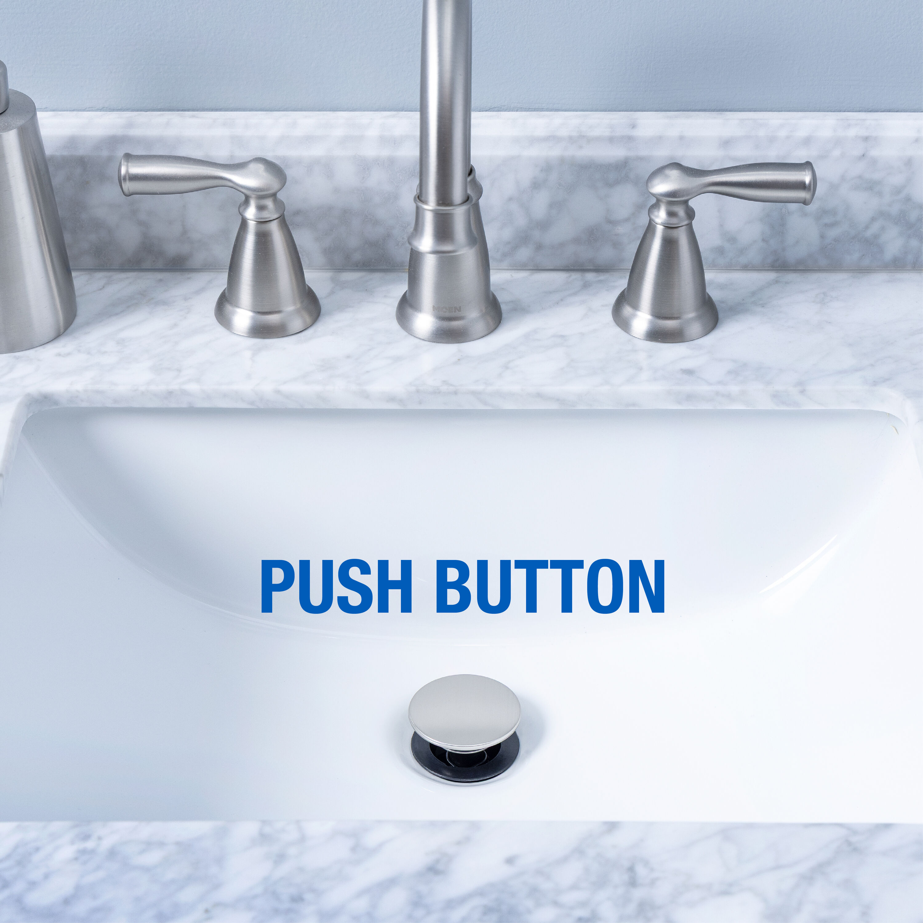 Dearborn 1000000467 Push button Brushed Nickel Bathroom Decorative sink drain