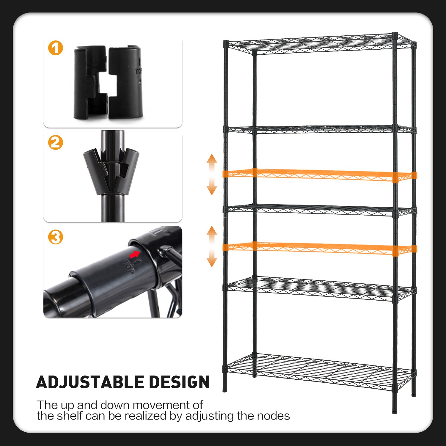 Furniture of America 004L-5001BK Free-Standing-Shelving - View #3