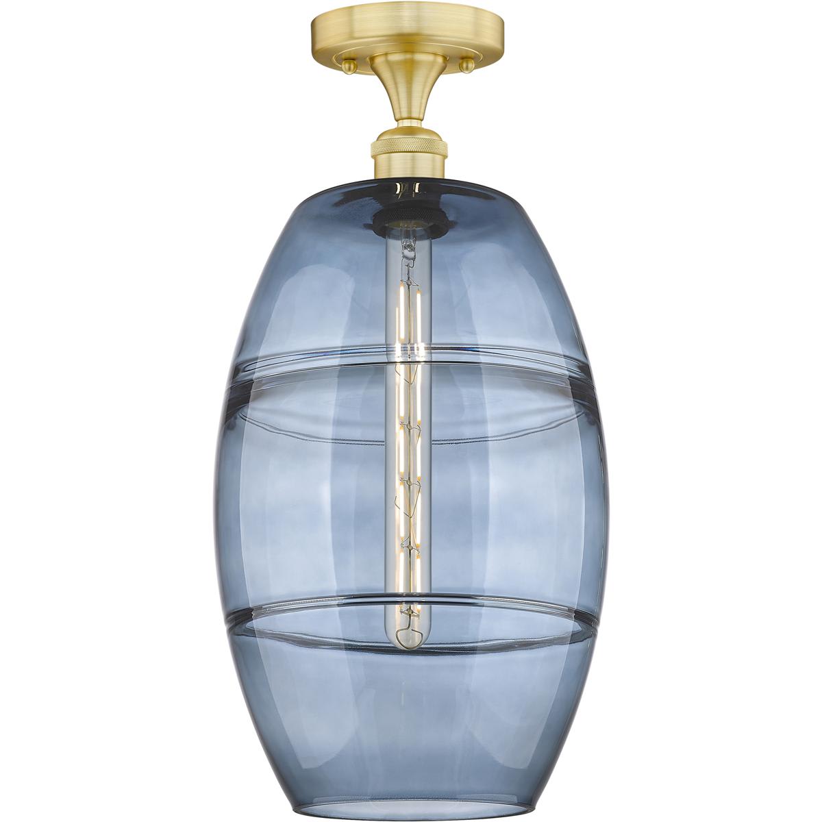 Innovations Lighting  616-1F-SG-G557-10BL Edison Vaz Semi-Flush Mount Satin Gold