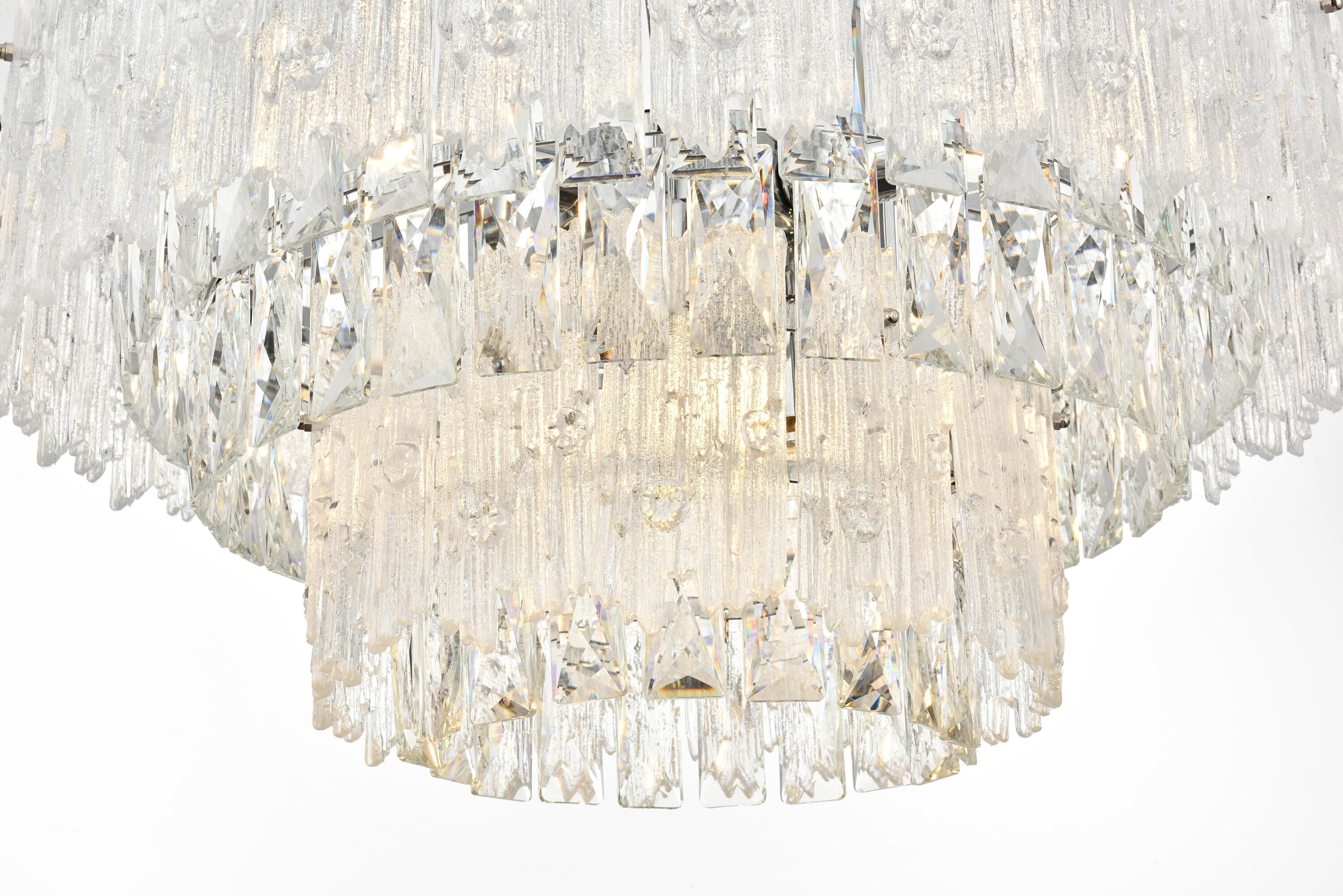 Emilia Chrome 21-Inch Crystal Chandelier with Royal Cut Crystals