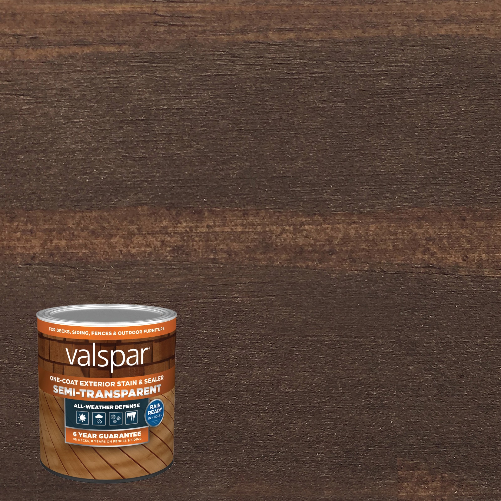 October Brown Semi-transparent Exterior Wood Stain and Sealer (1-quart) | - Valspar OCTOBR BRWN-1028085