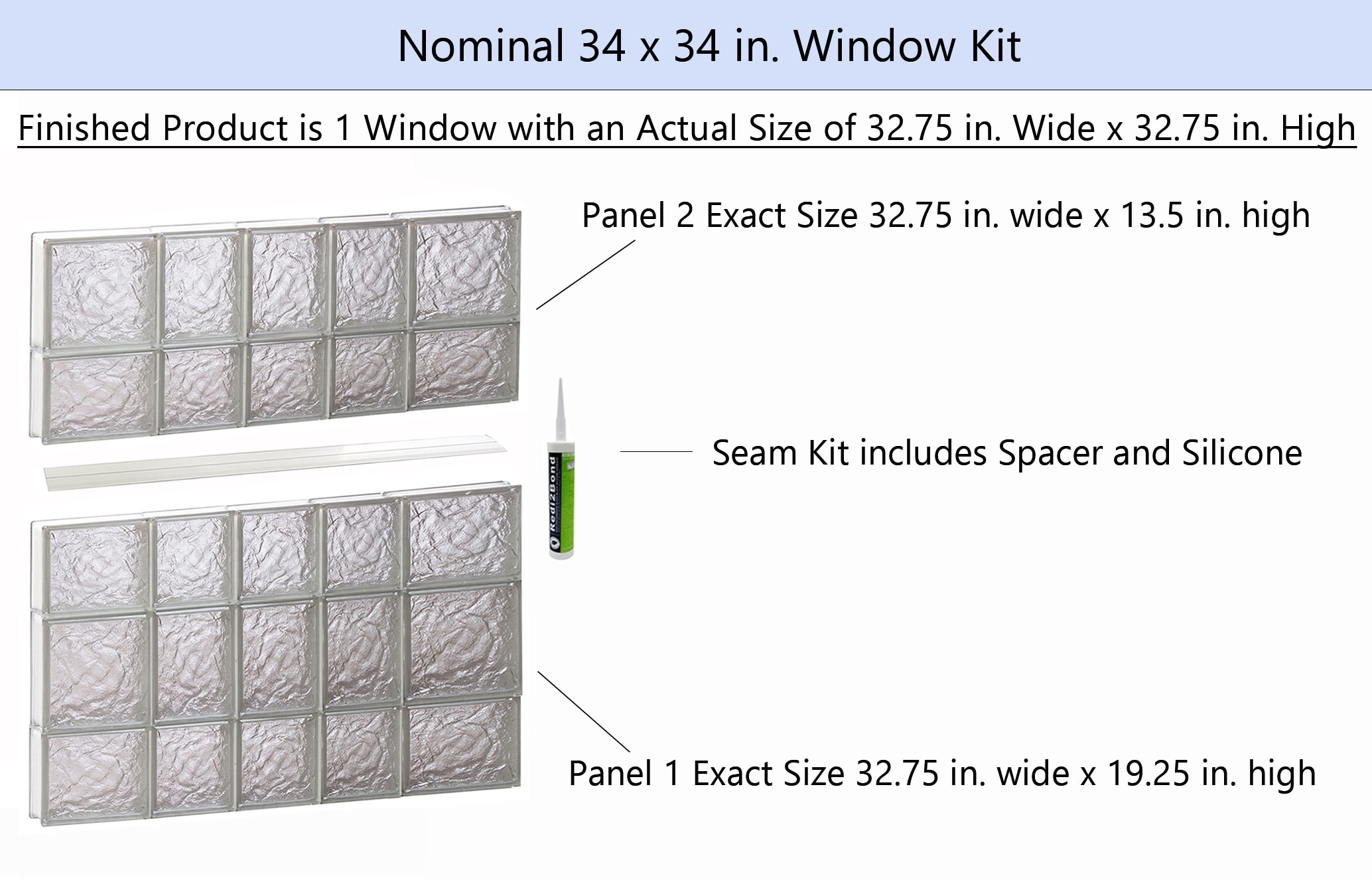 REDI2SET S3434IS Glass-Block-Windows - View #2