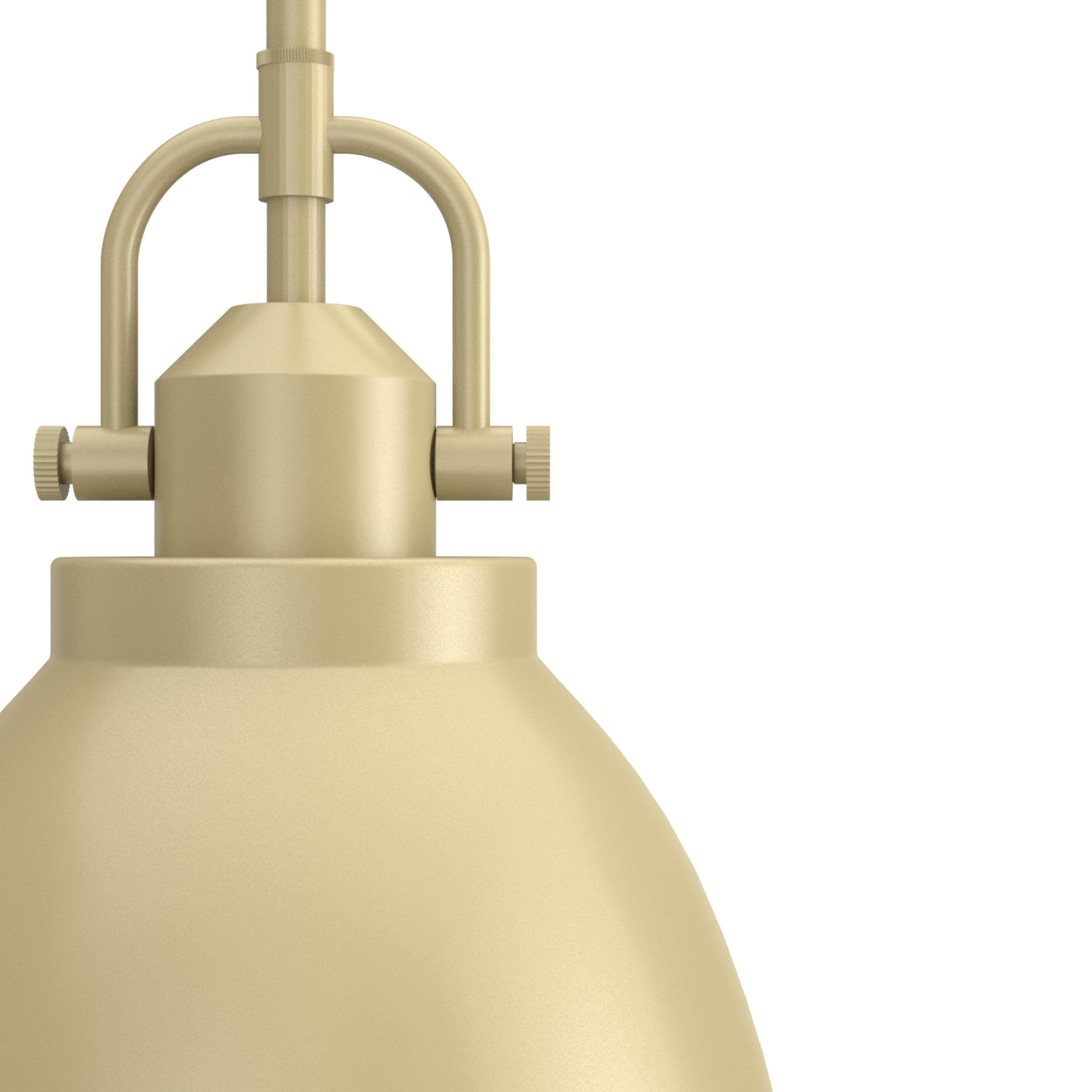 Modern Brass and Clear Glass Dome Pendant Light