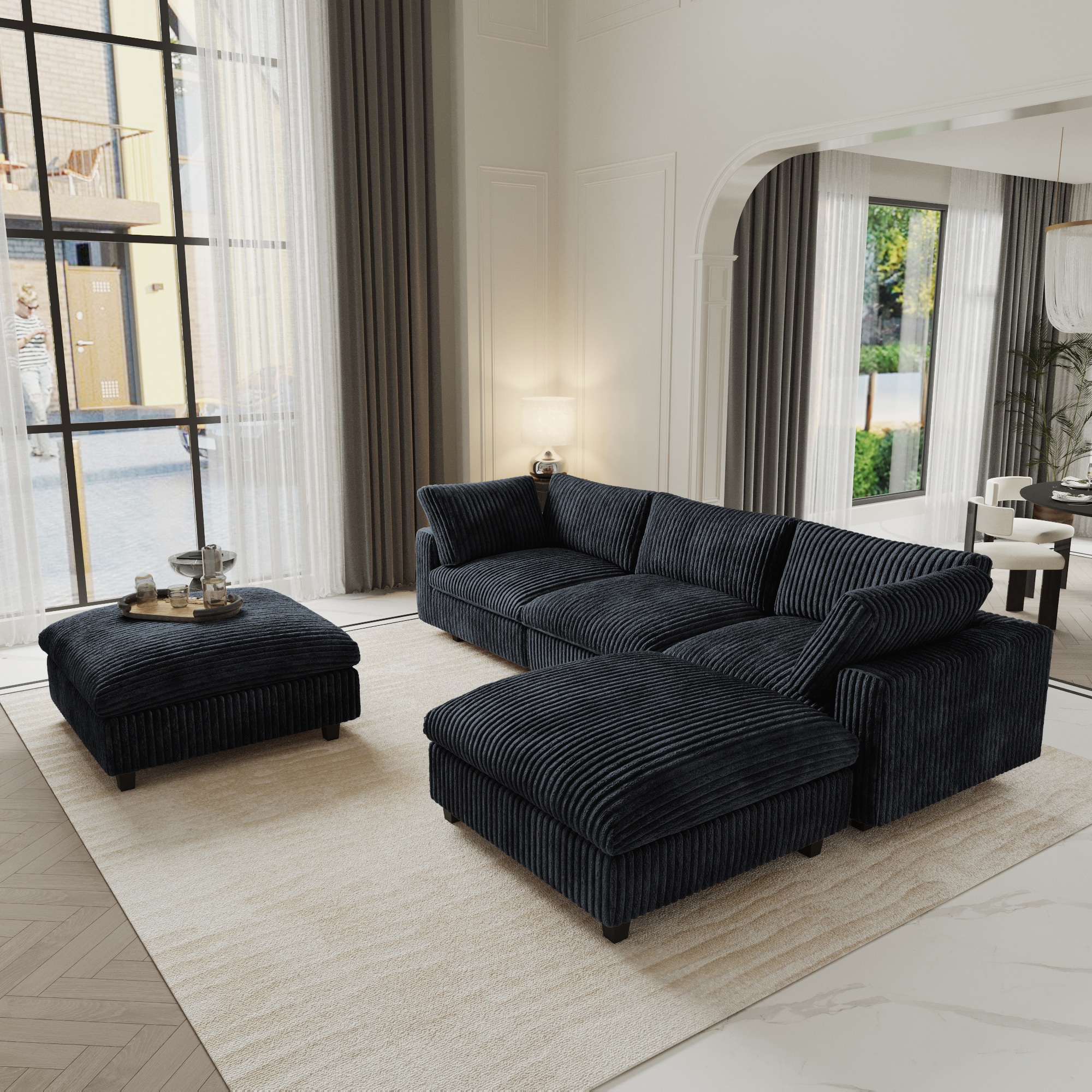 BuotiqHom DH-SF3+2-141BK Sofas-Loveseats - View #3