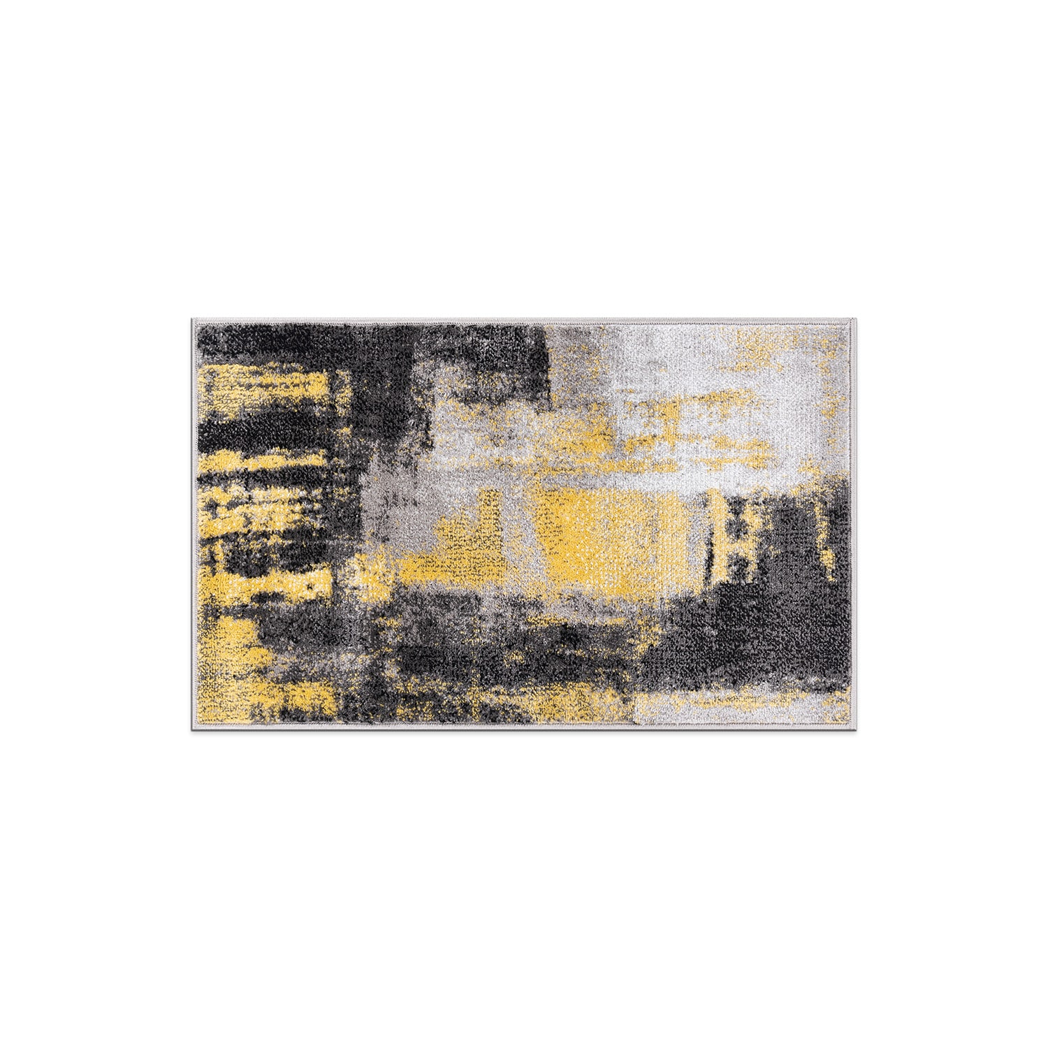 World Rug Gallery 939YELLOW2X3 2 x 3 (ft) Loomed Polypropylene Yellow Rectangular Indoor Abstract Global Area rug