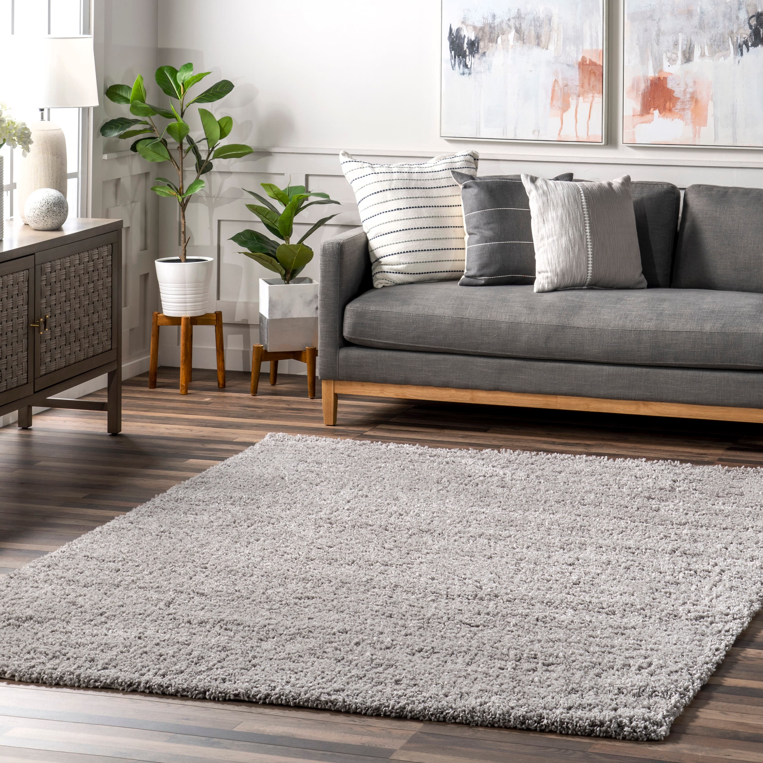 nuLOOM OZSG02O-12015 Marleen 12 x 15 (ft) Loomed Polypropylene Silver Rectangular Indoor Solid Area rug