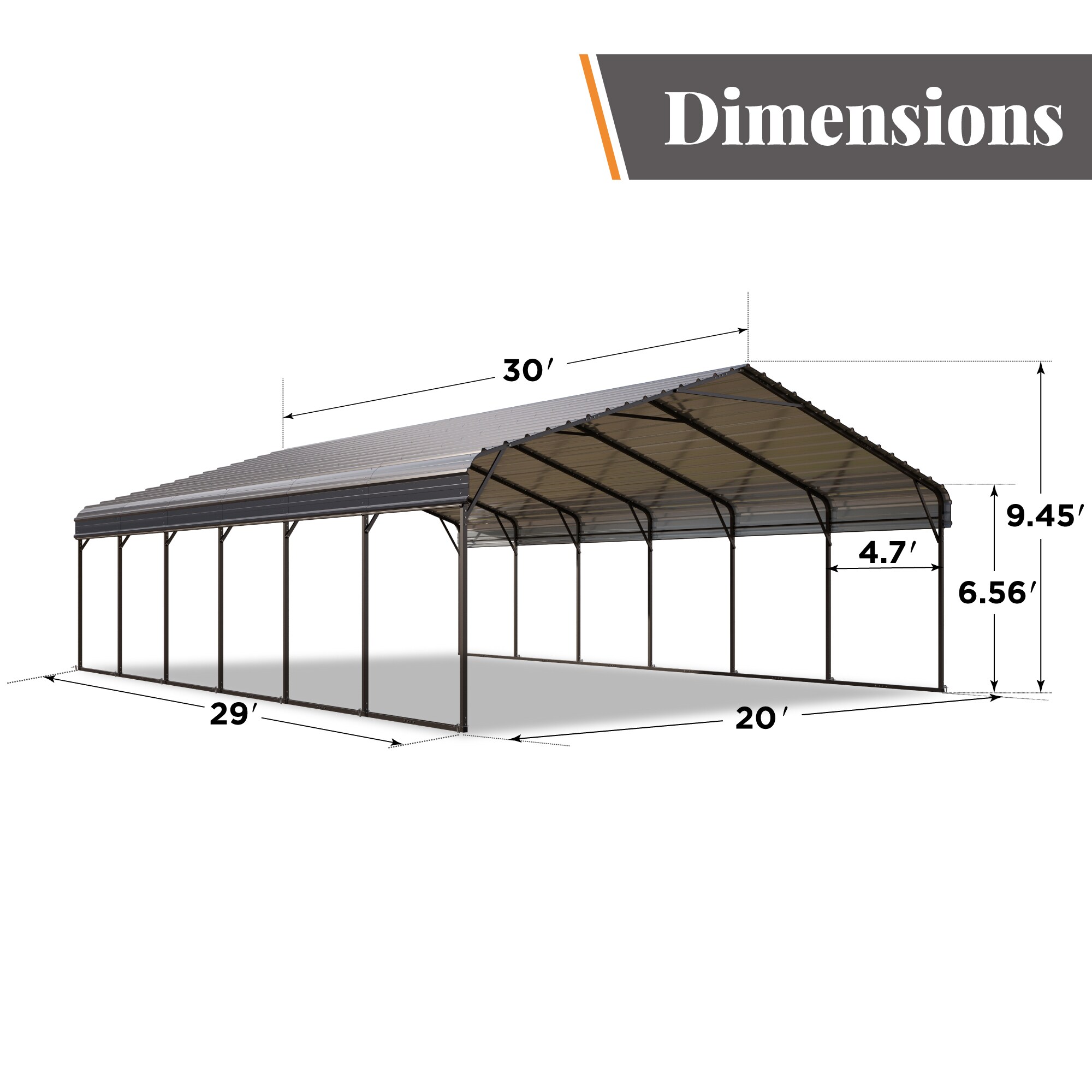 Sunshine Valley GA229-2030 Carport-Covers - View #8