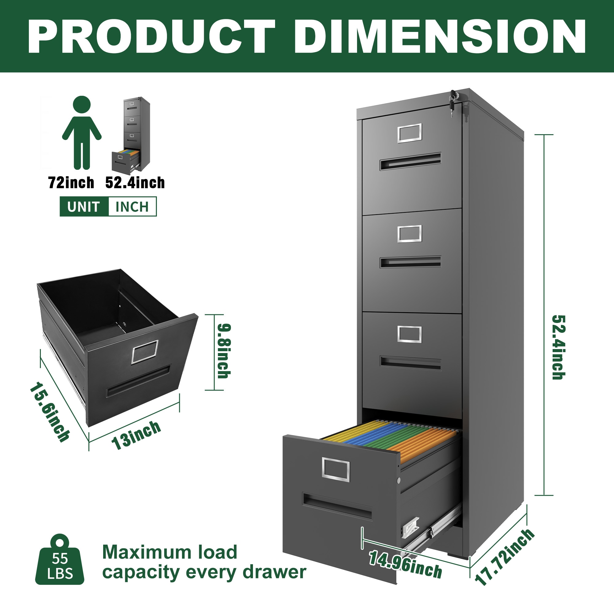 Kahomvis O4-QPMAKE-13 Storage-Cabinets - View #3