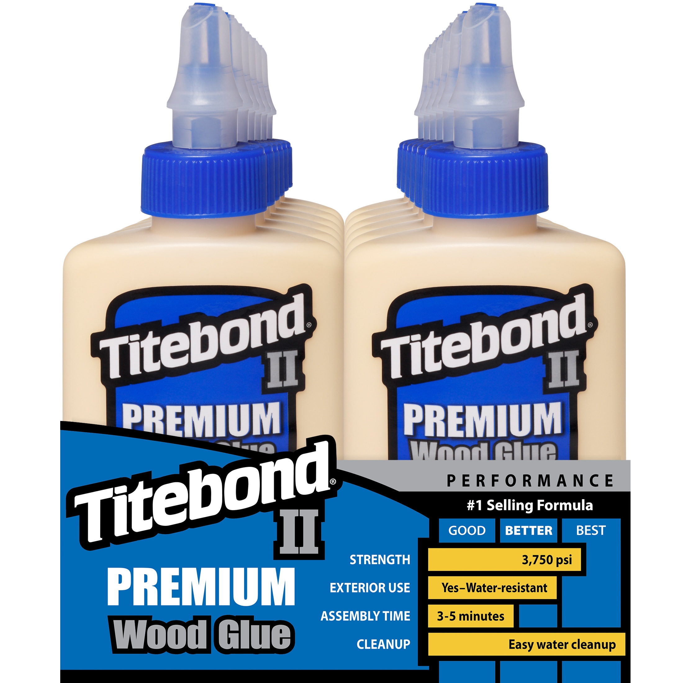 Titebond II Premium Wood Glue Yellow, Quick Dry Interior/Exterior Wood ...