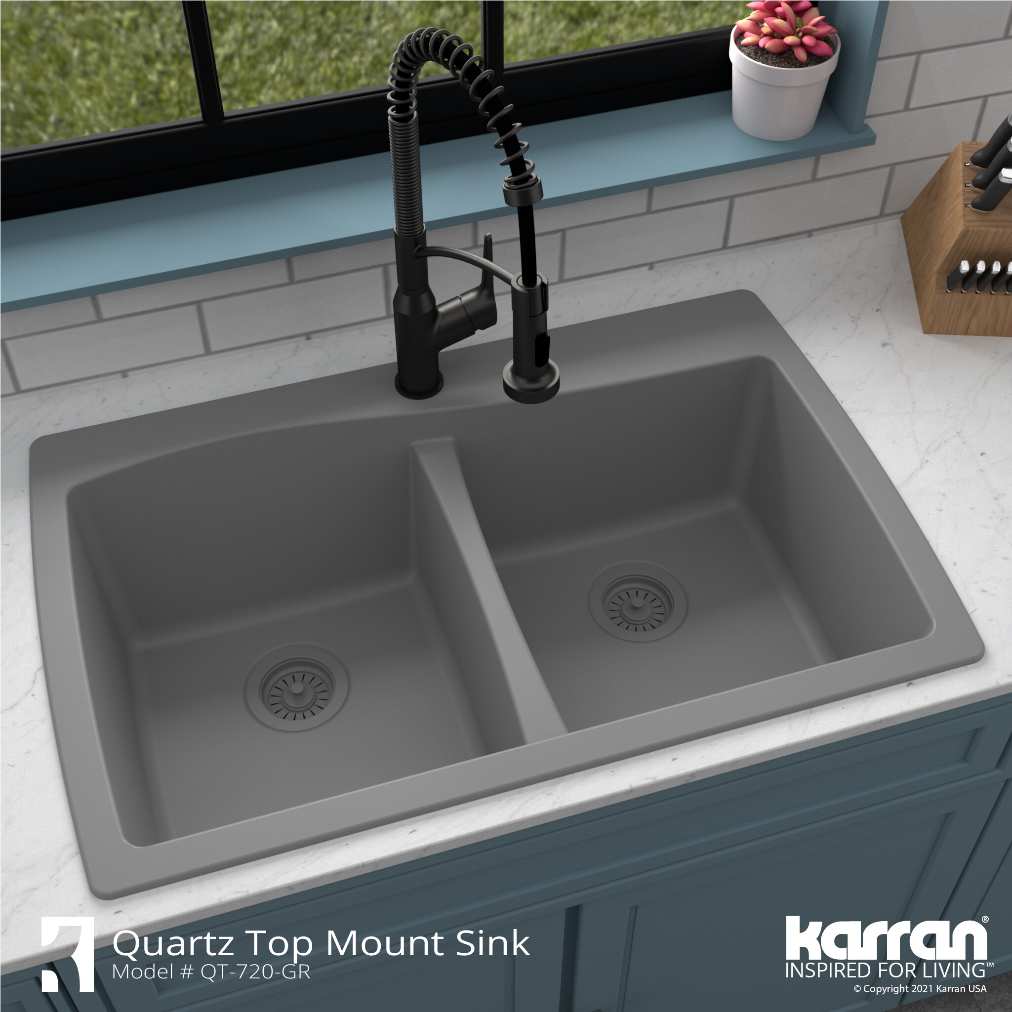 Karran QT-720-GR-PK1 Kitchen-Sinks - View #7