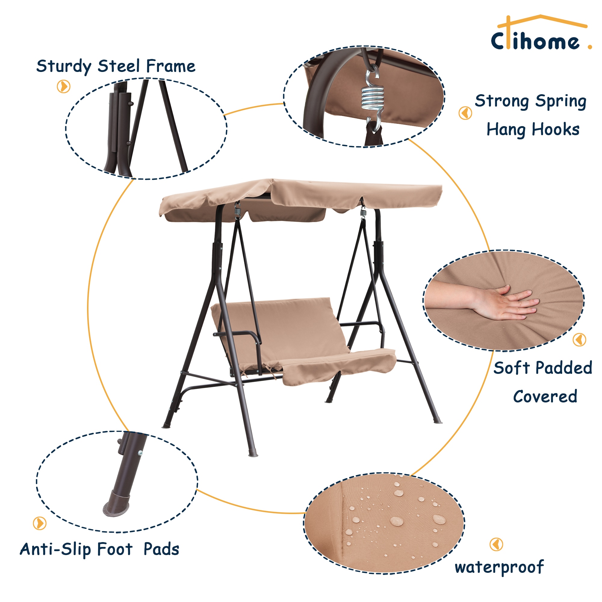 Clihome WF8003-2BE-CL Swing-Gliders - View #5