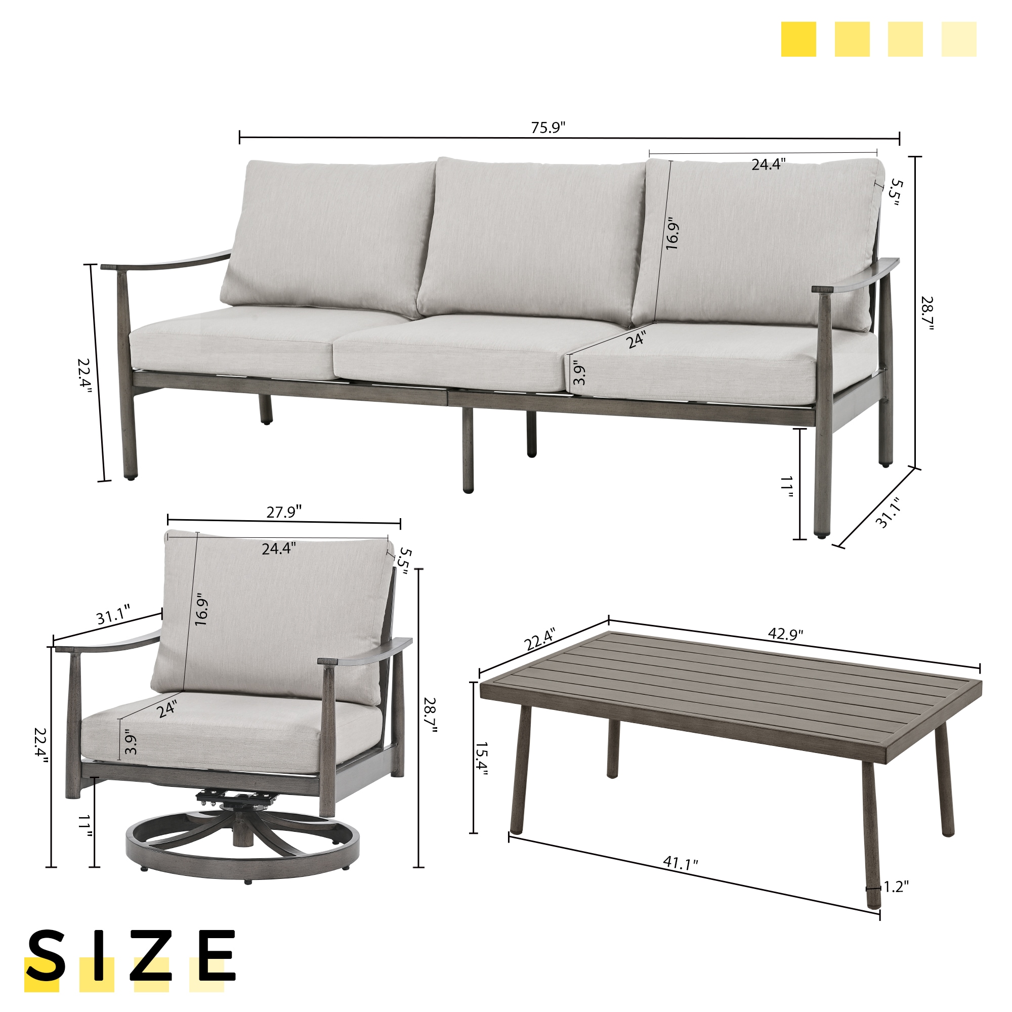  CP-SF4-GG-B4-WL2 Patio-Conversation-Sets - View #2