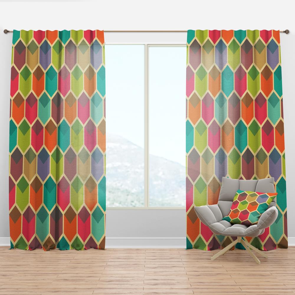 Designart CTN24545-52-95 95-Inches Multiple colors/finishes Abstract Room darkening Thermal lined Rod pocket Single curtain panel