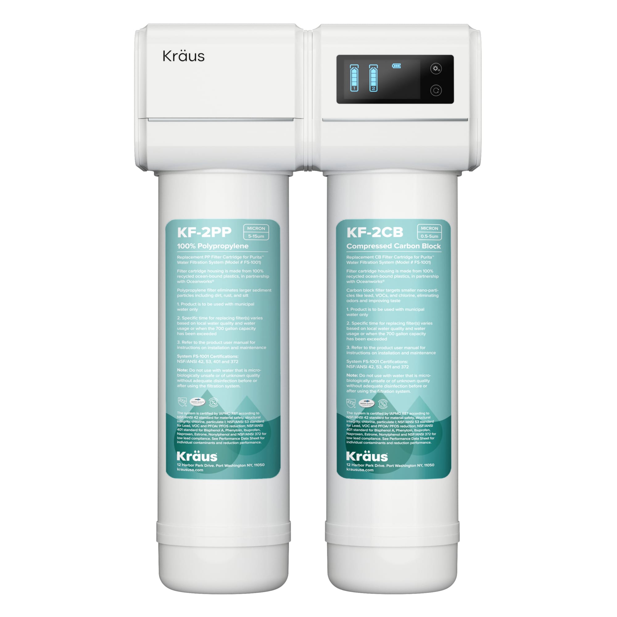 Kraus FS-1001 Purita Dual-stage Carbon Block Under Sink Water Filtration System