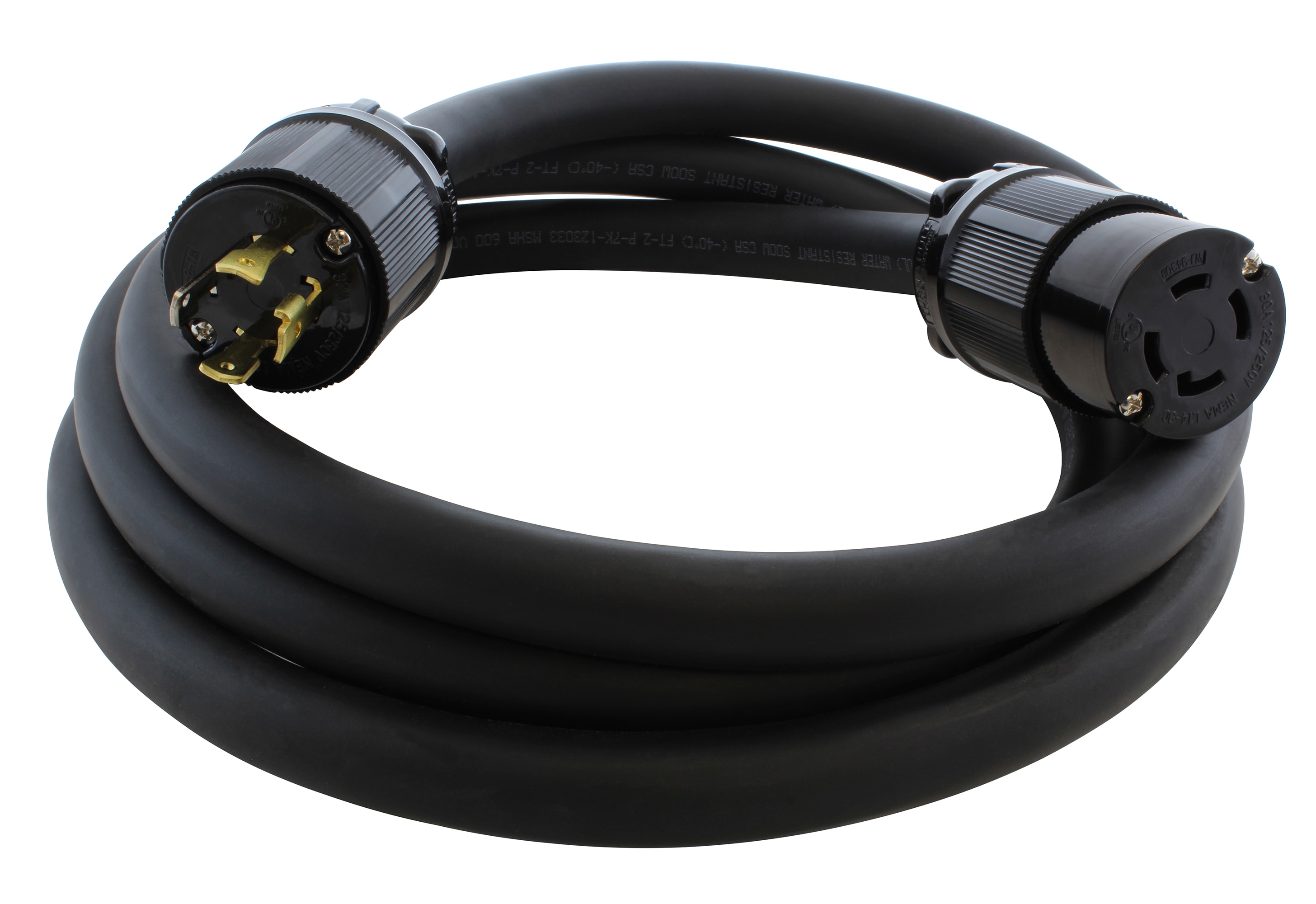 AC WORKS Super L14-30 Cord 50-ft 8/4 4 Prong Black Indoor/Outdoor SOOW Super Heavy Duty Locking Extension Cord SDL1430PR-050 Sansujyuku sansujyuku.com