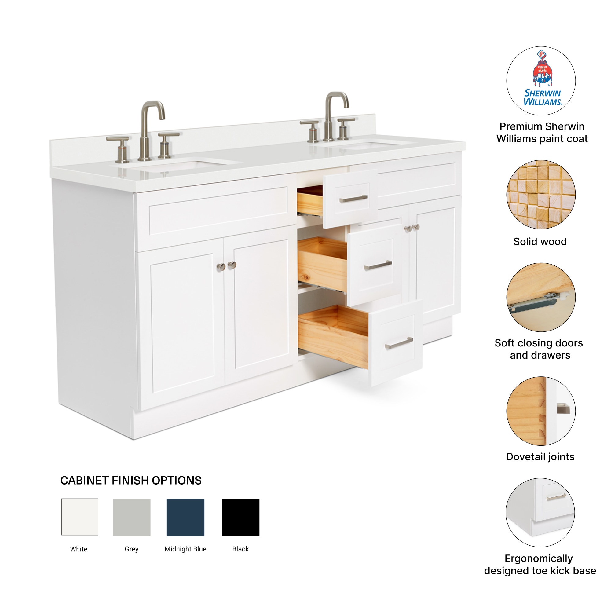 ARIEL F073DWQRVOWHT Bath-Vanity-Combo - View #4