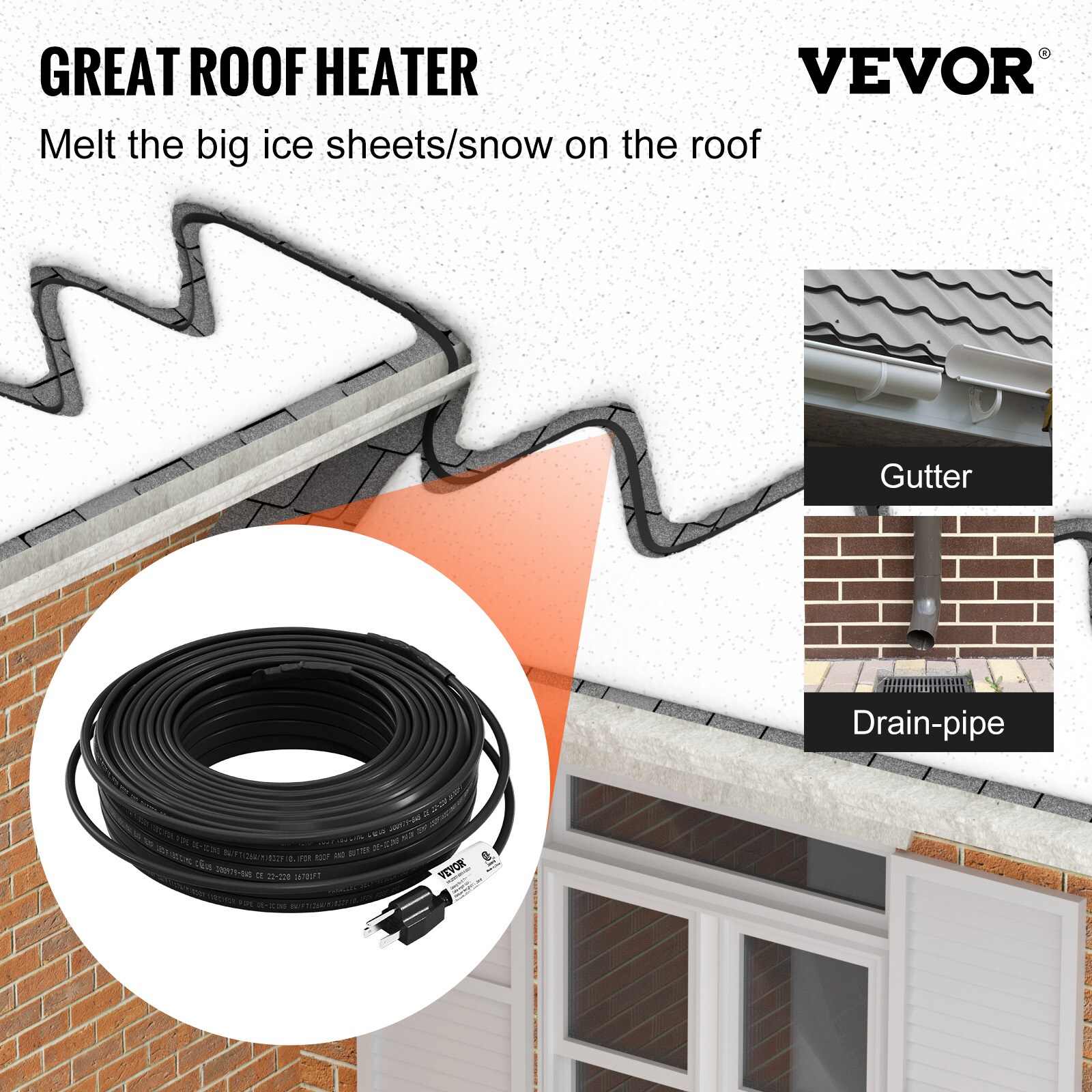Easy Heat ADKS-500 Roof & Gutter Cable 100 ft.