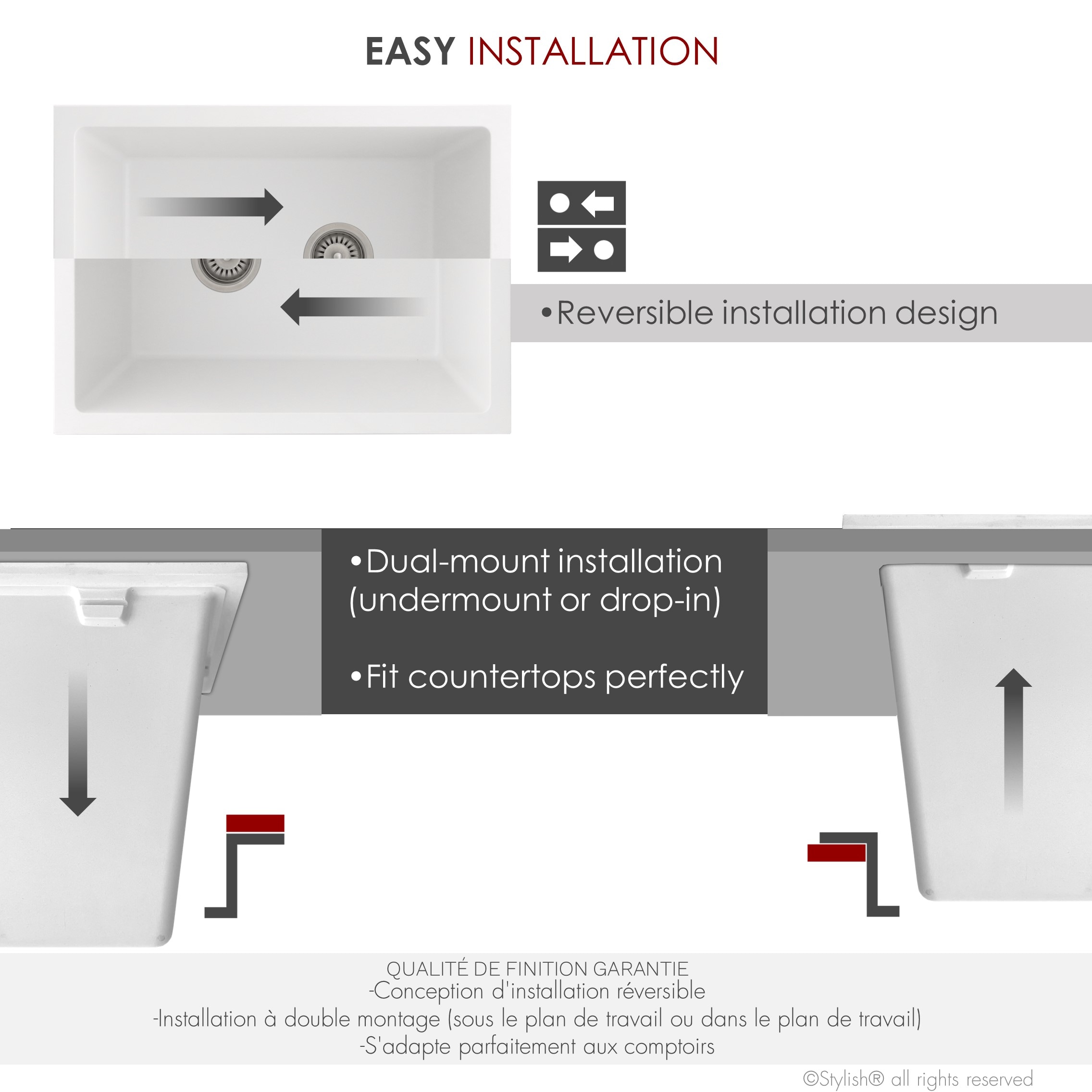 Stylish S-825H Kitchen-Sinks - View #9