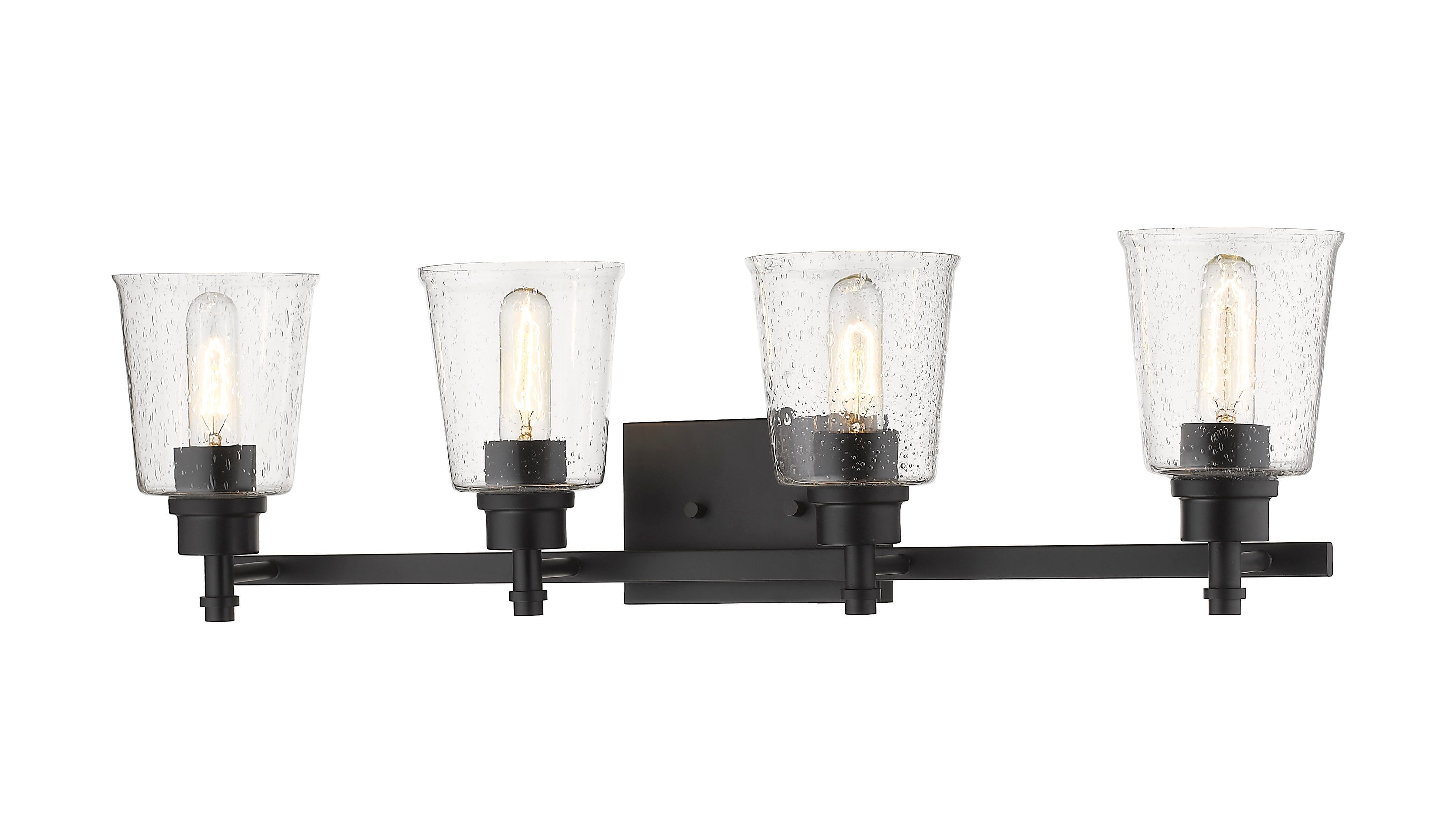 Z-Lite Bohin 32-in 4-Light Matte Black Modern/Contemporary Vanity Light ...