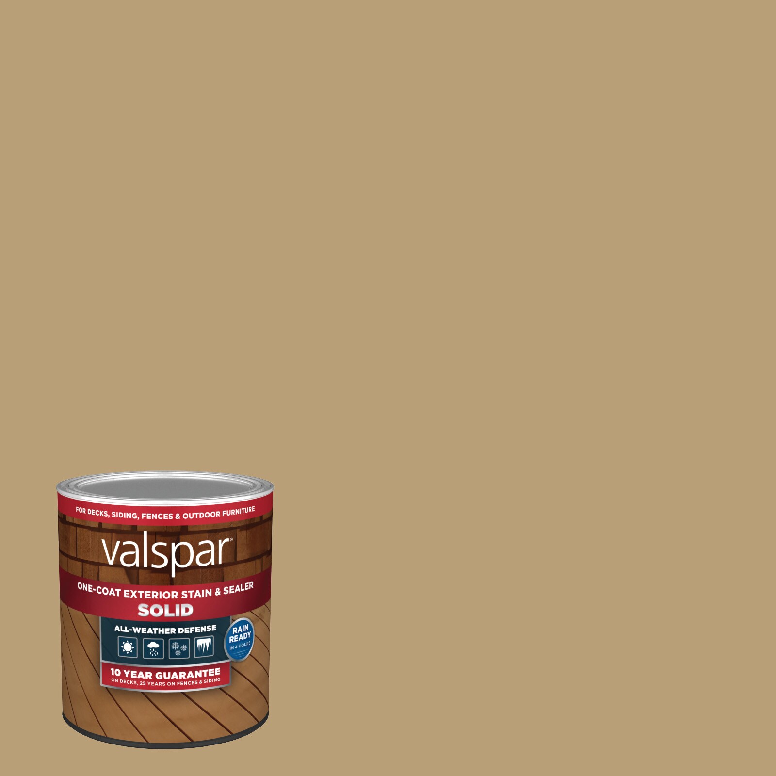 Quiet Chamois Solid Exterior Wood Stain and Sealer (1-quart) in Yellow | - Valspar QUIET CHAMOS-1028090