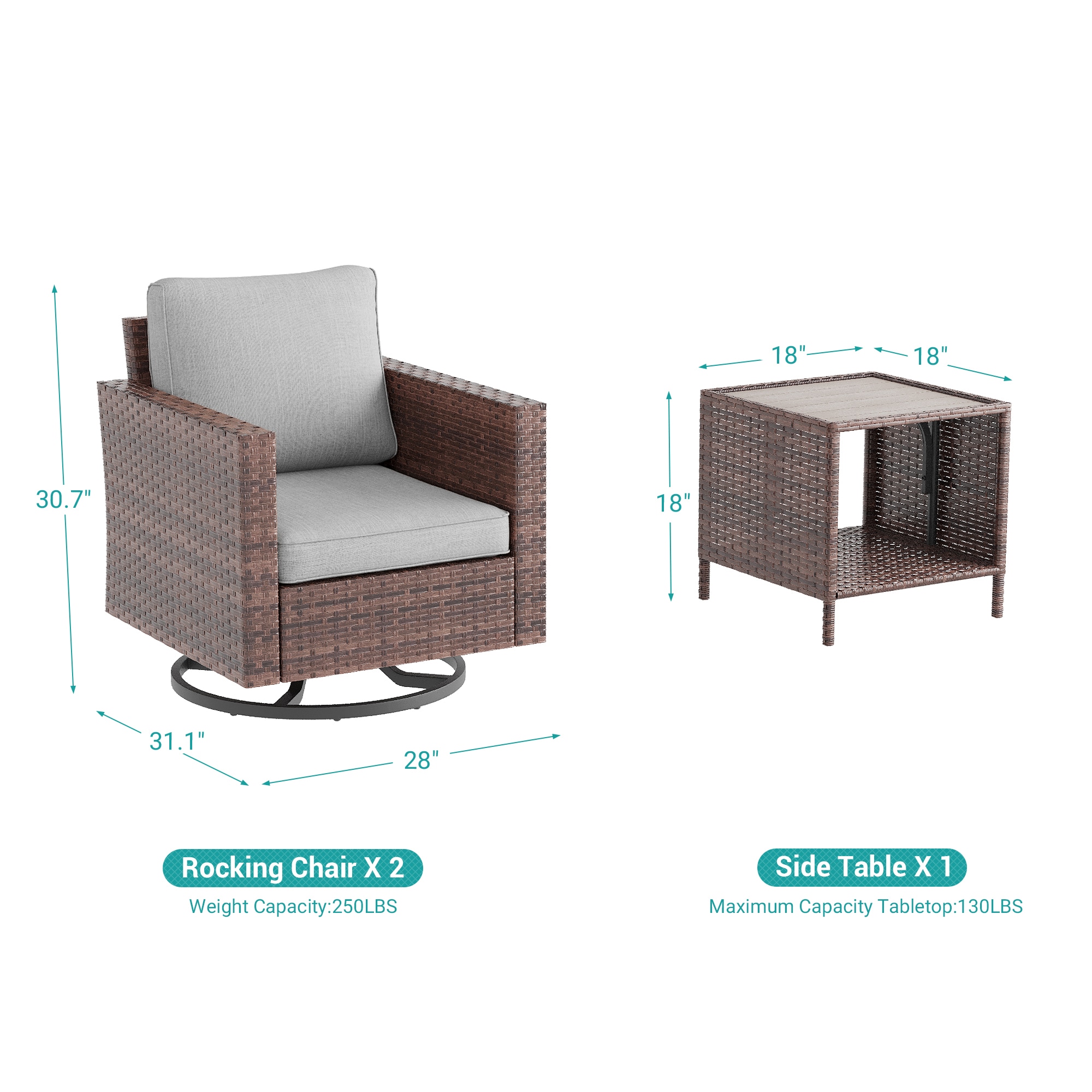 ACEGOSES LW-2R-BLY-T3 Patio-Conversation-Sets - View #2