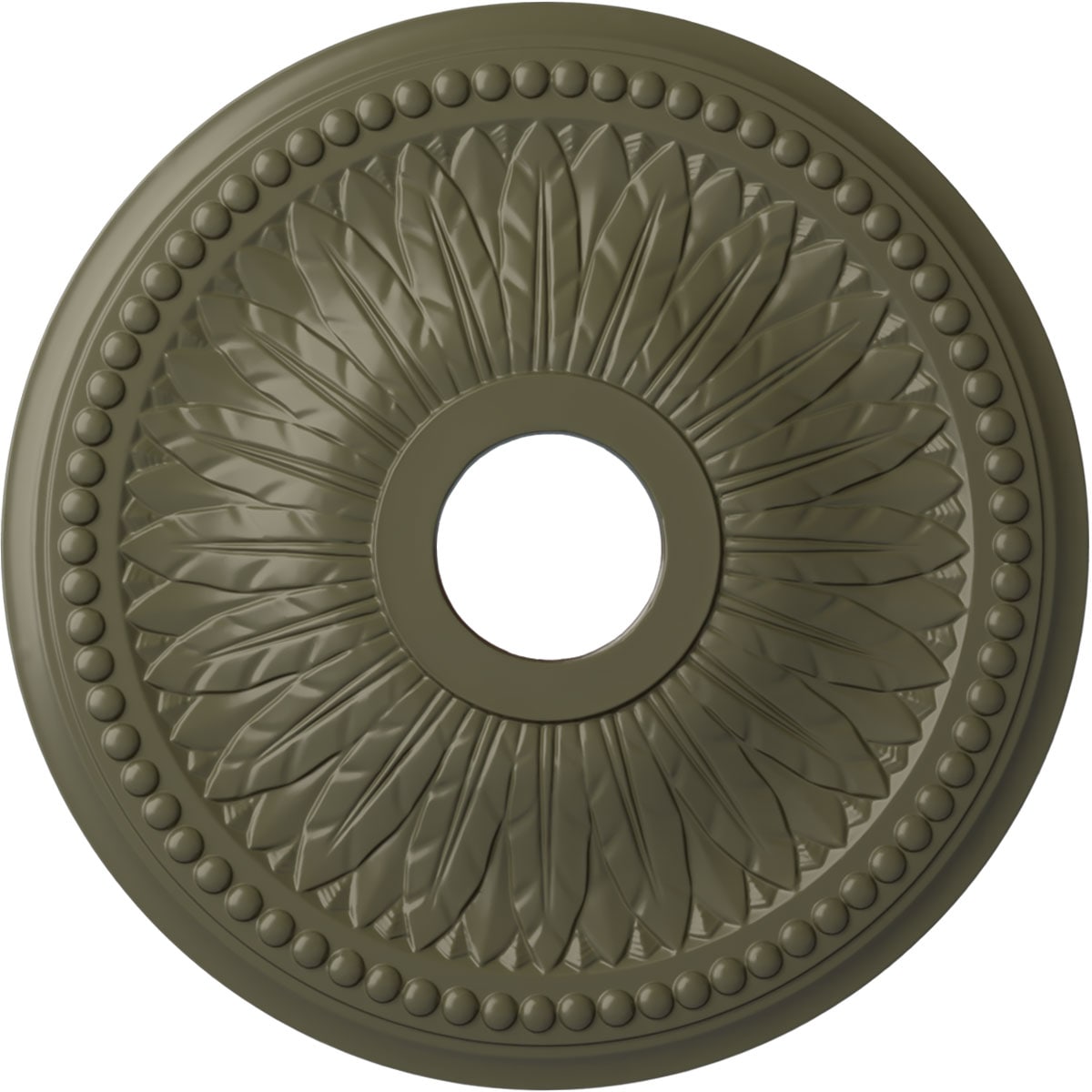 Ekena Millwork CM18BIPTF Bailey 18-in W x 18-in L Painted Turtle Polyurethane Whole Ceiling Medallion