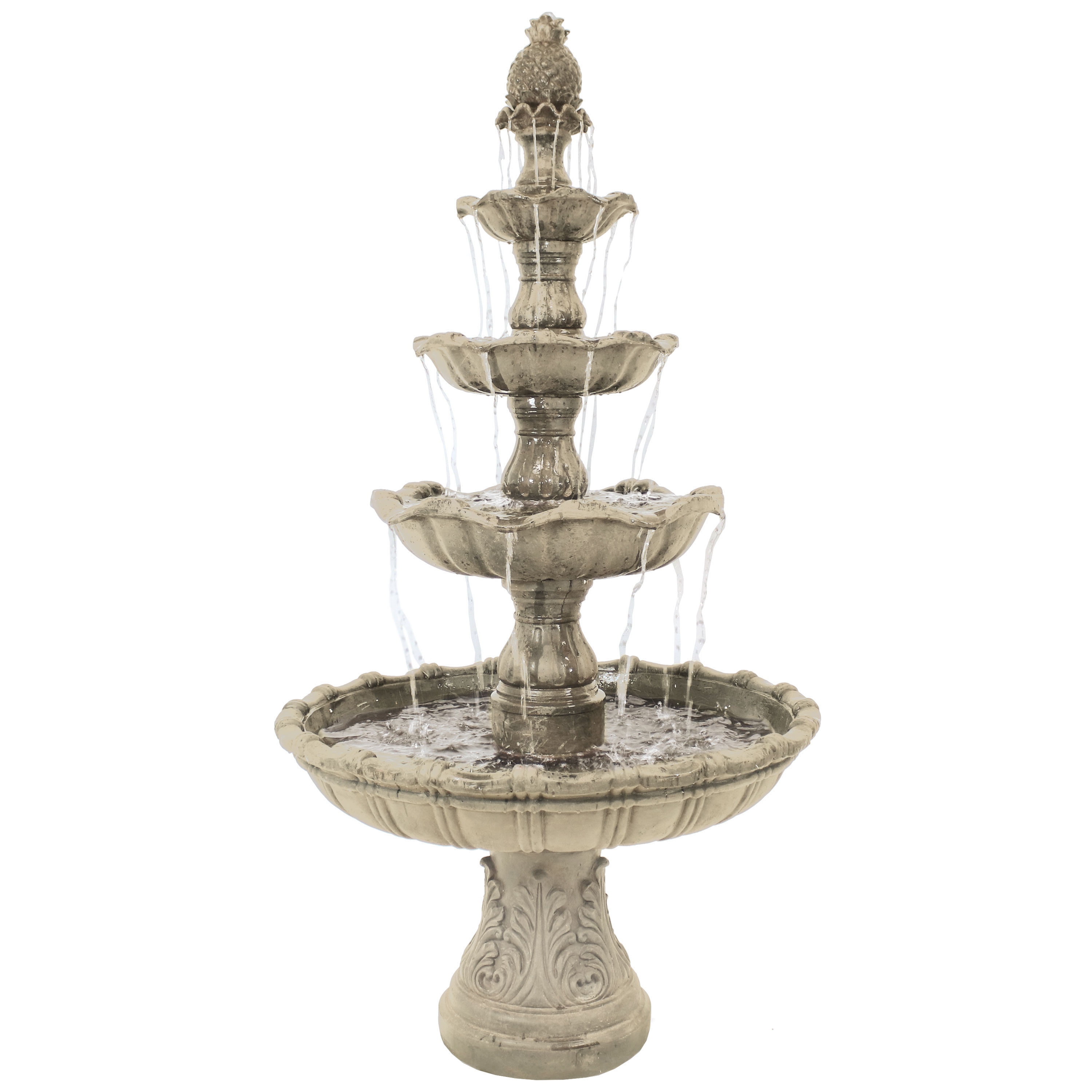 Sunnydaze Decor FC-73850 80-in H Fiberglass Tiered Outdoor Fountain Pump Included