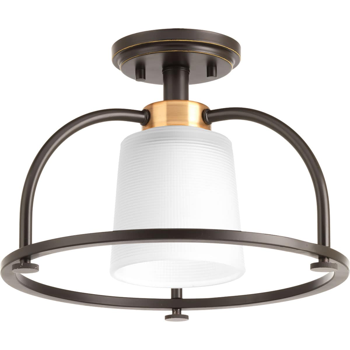 Progress Lighting P350032-020 West Village 1-Light Antique Bronze Semi mount light