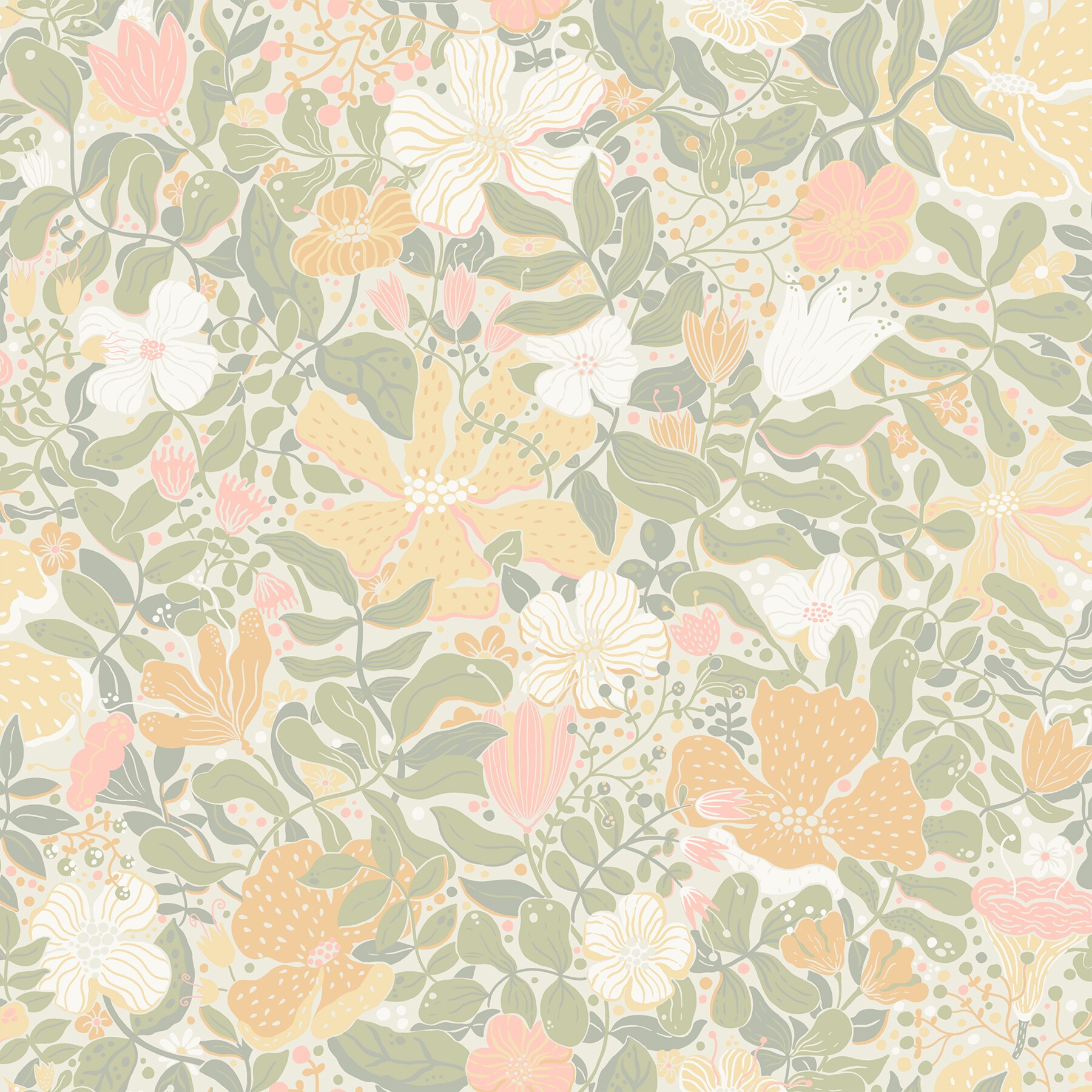 A-Street Prints 4111-63019 Midsommar Pastel Floral Medley Wallpaper