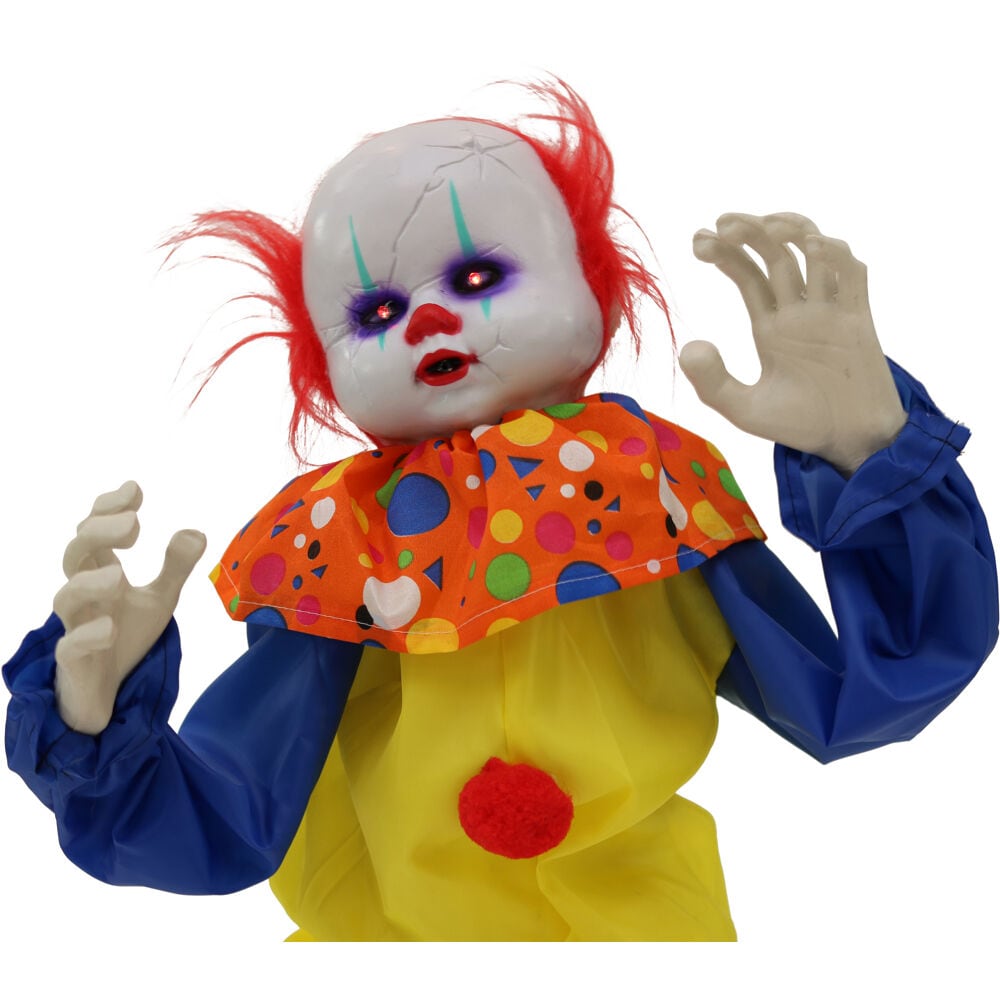 Haunted Hill Farm Freestanding Lighted Clown Animatronic in the Outdoor ...