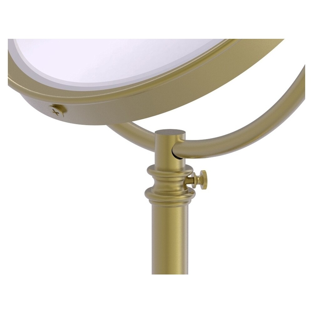 Allied Brass 8-in x 23.5-in Satin Chrome Double-Sided Magnifying Countertop Vanity Mirror