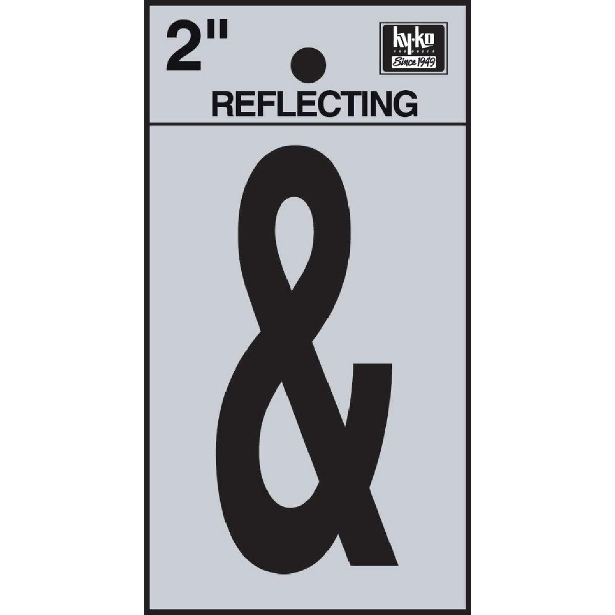HY-C Hy-Ko 2 in. Reflective Black Vinyl Self-Adhesive Ampersand (Special Character) 1 pc