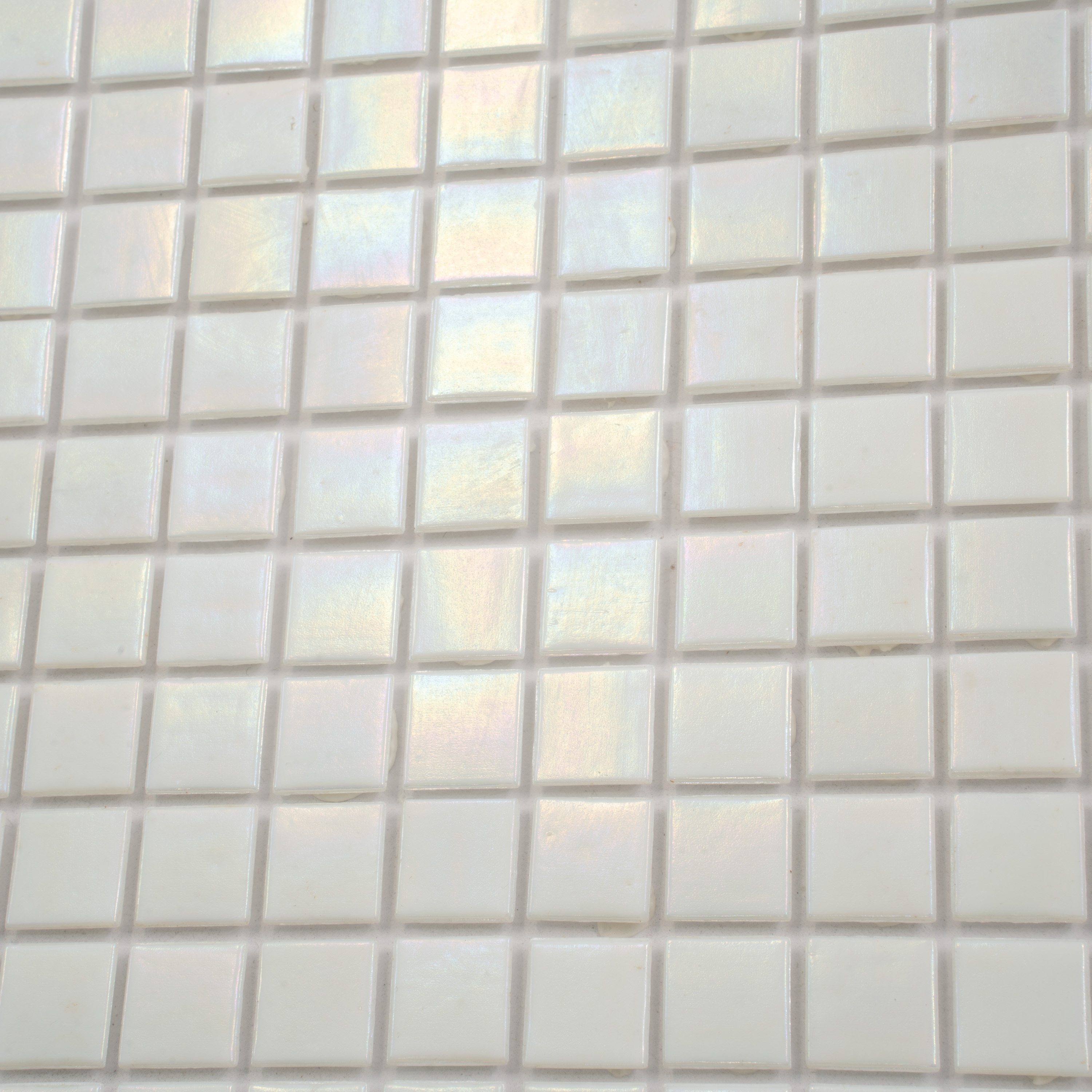 Nacreous 12" x 12" Iridescent White Glass Mosaic Tile