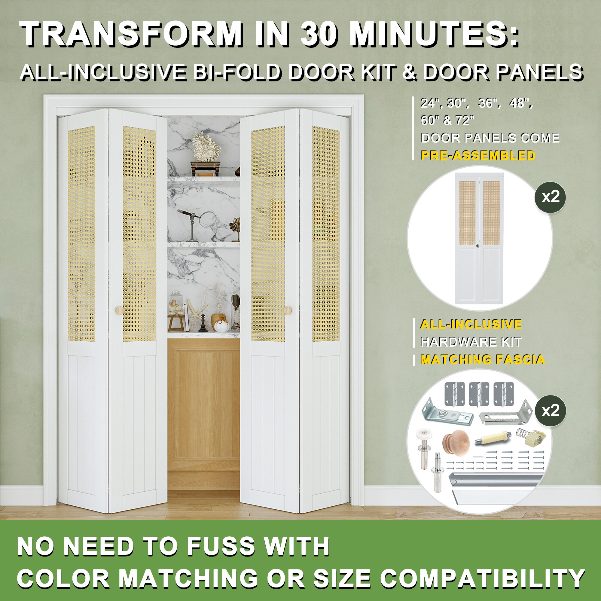 JUJUBON IN-CD-BIWT-BF-TB-48 Bifold-Sliding-Closet-Doors - View #8