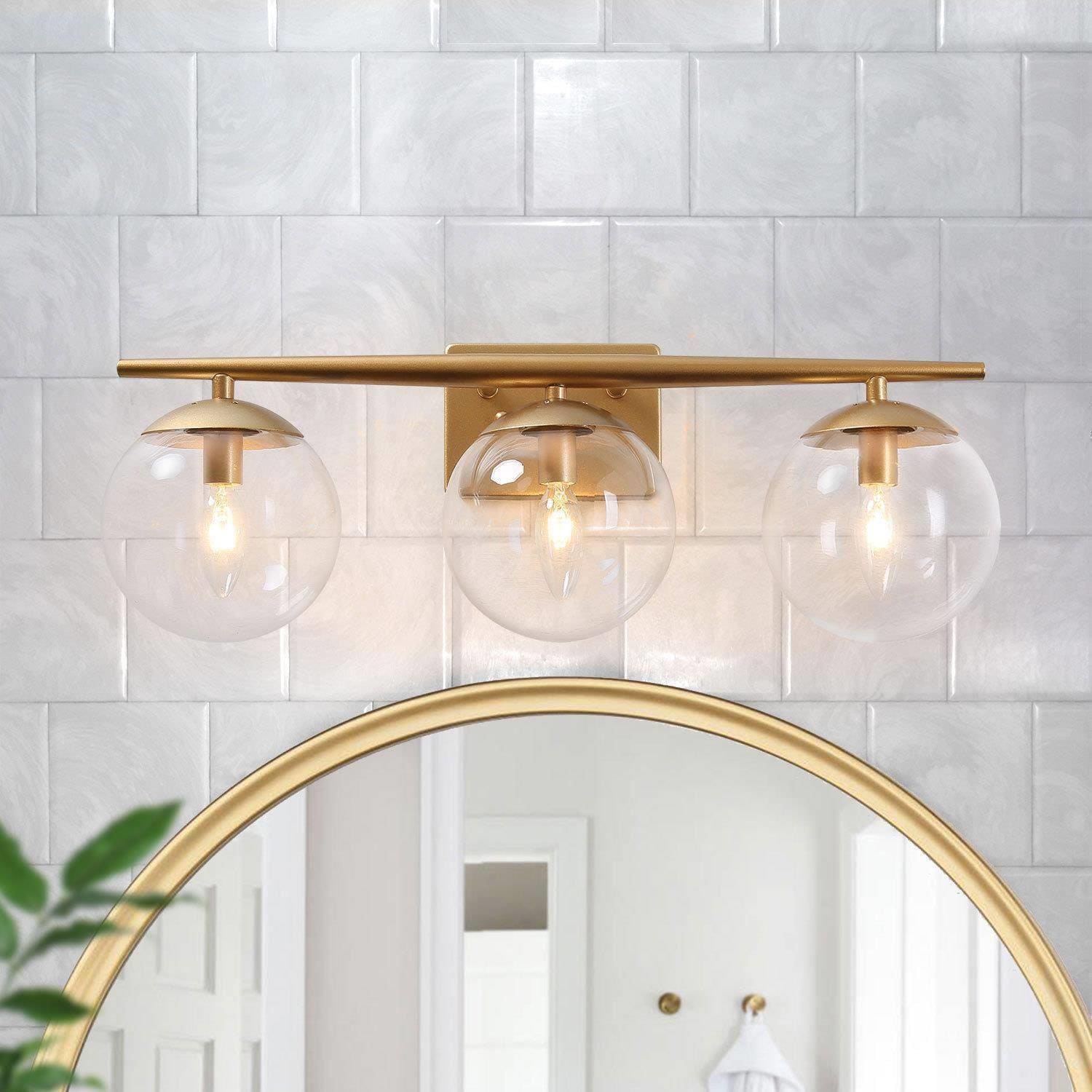 Uolfin YIMJYI-LWS23591-86 22.0-in 3 -Light Matte Gold Modern/contemporary Vanity light
