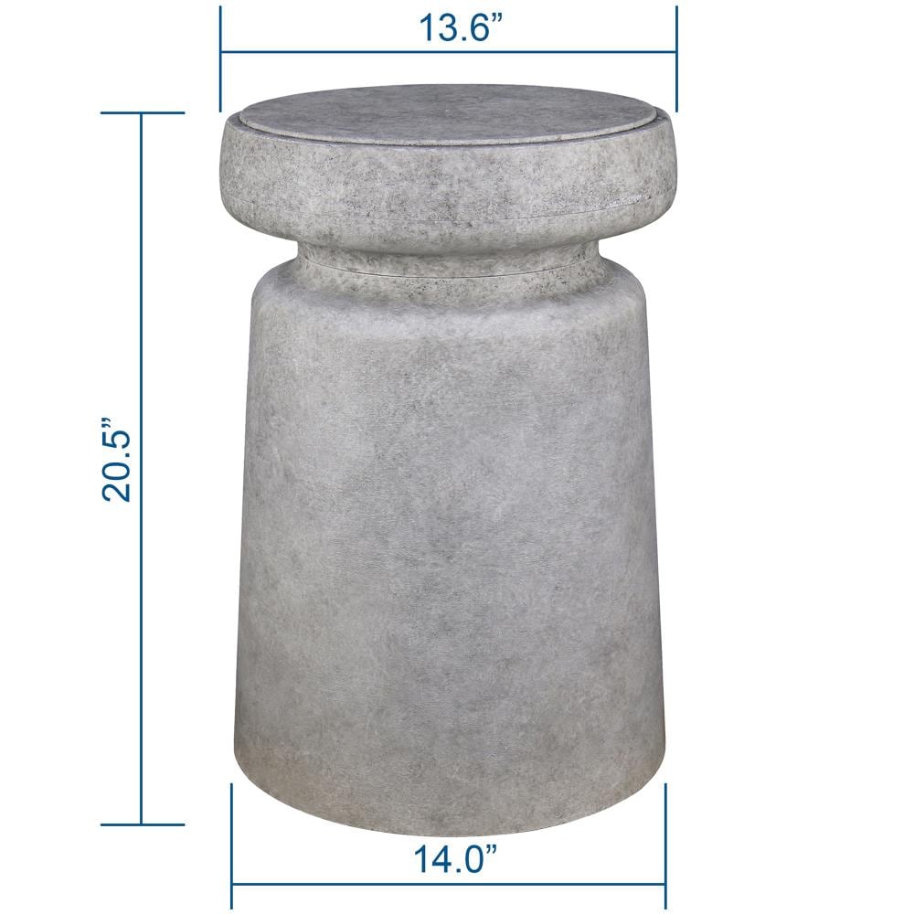 allen + roth 20.47-in Cement Outdoor Round Resin Plant Stand at Lowes.com