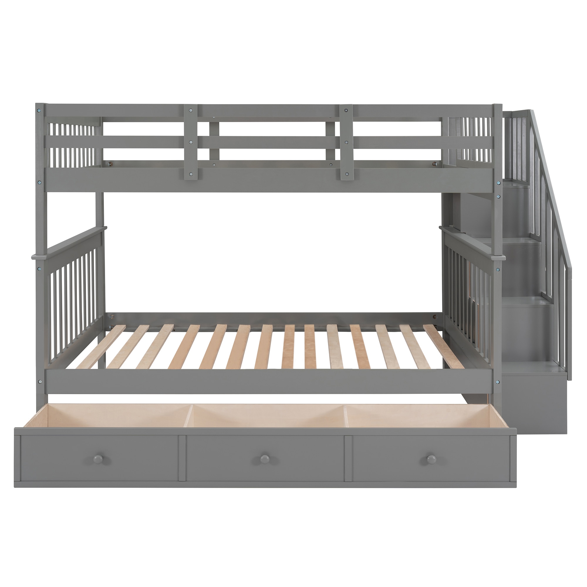Qualler BLE000310E Gray Full over full Bunk Bed