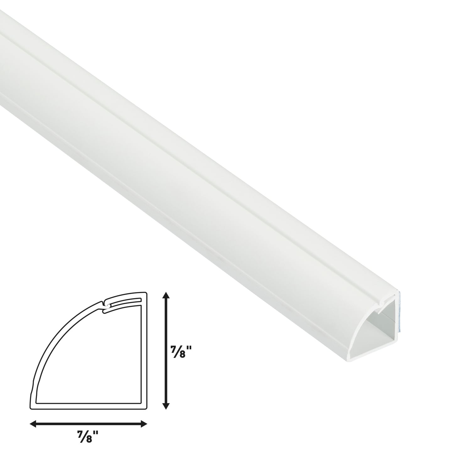 Commercial Electric 5 ft. 1/4 Round Baseboard Cord Channel, White A60-5W -  The Home Depot