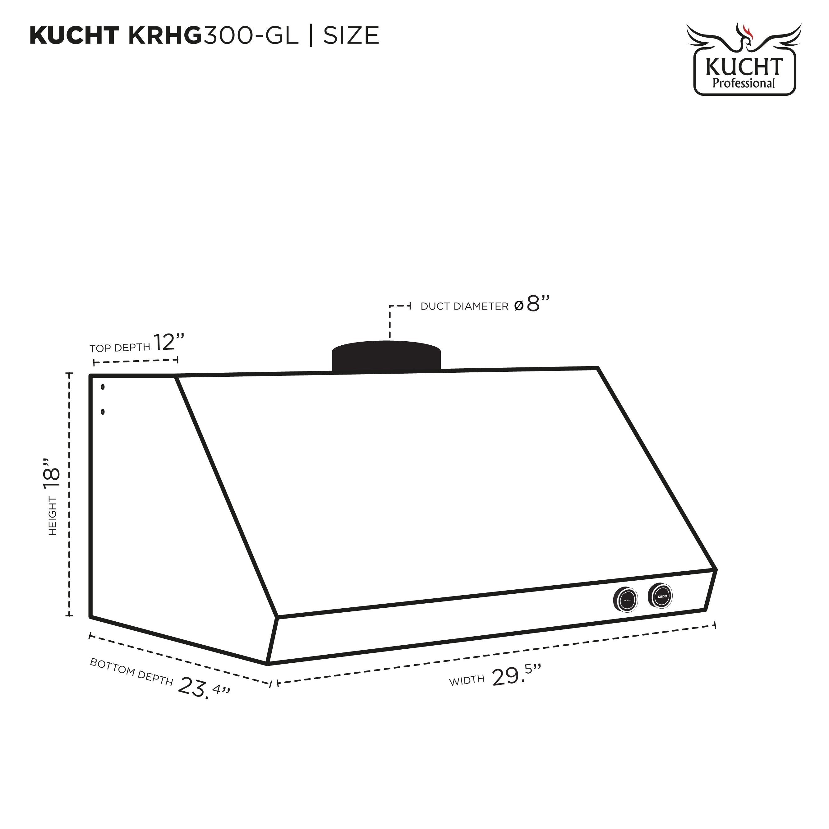 Kucht KRHG300-GL Undercabinet-Range-Hoods - View #8