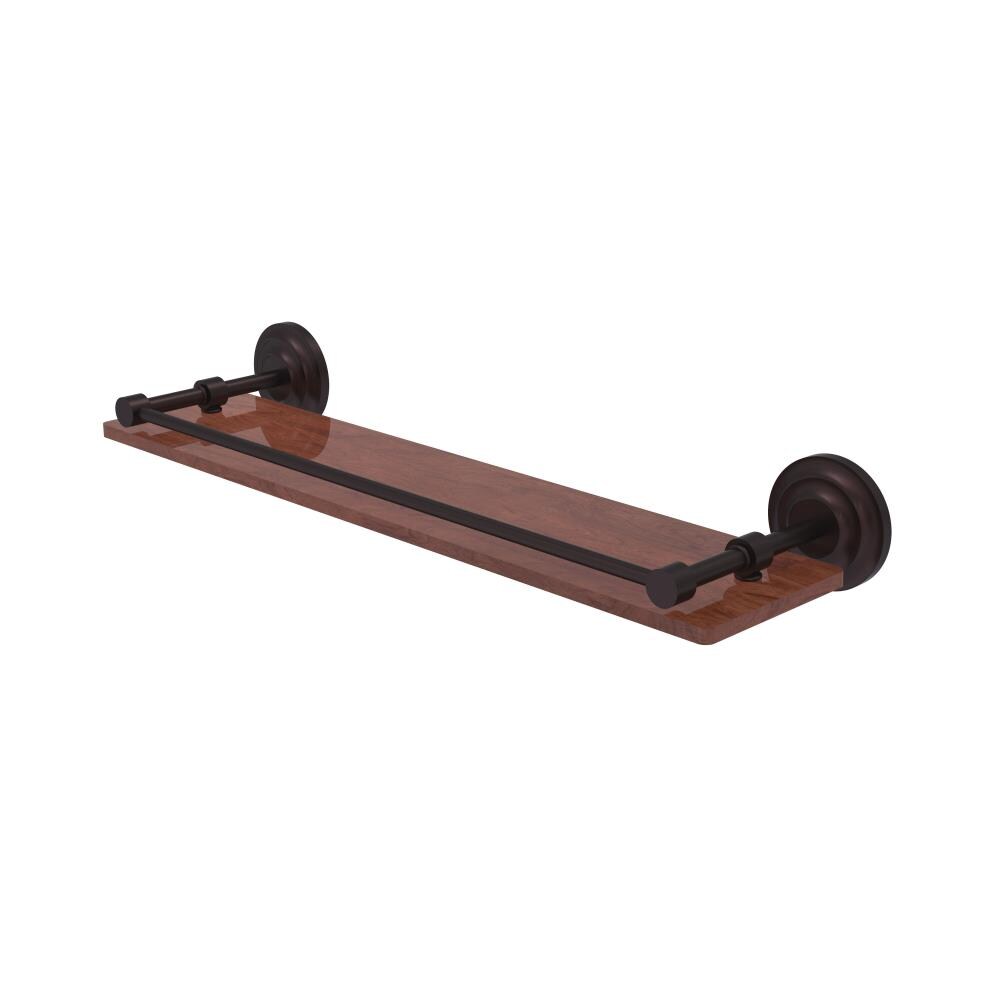 Allied Brass QN-1-22-GAL-IRW-ABZ Que New Antique Bronze Wall mount Bathroom Shelf ( 22-in x 3-in x 5-in )