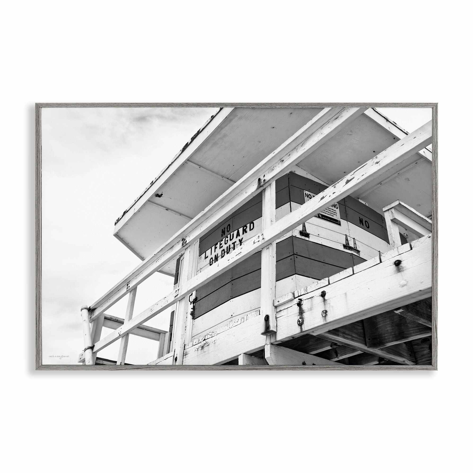Stupell Industries BT-556-GFF-12X18 Lifeguard Building on Beach Framed Giclee design by Seven Trees Design
