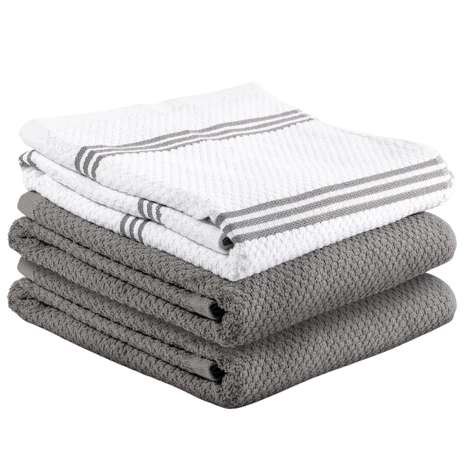 Zulay Kitchen 3 Pack Cotton Kitchen Towels 15 x 25 Inch Super Absorbent Reusable Dish Towels Soft Cleaning Cloths for Kitchen and Household Use