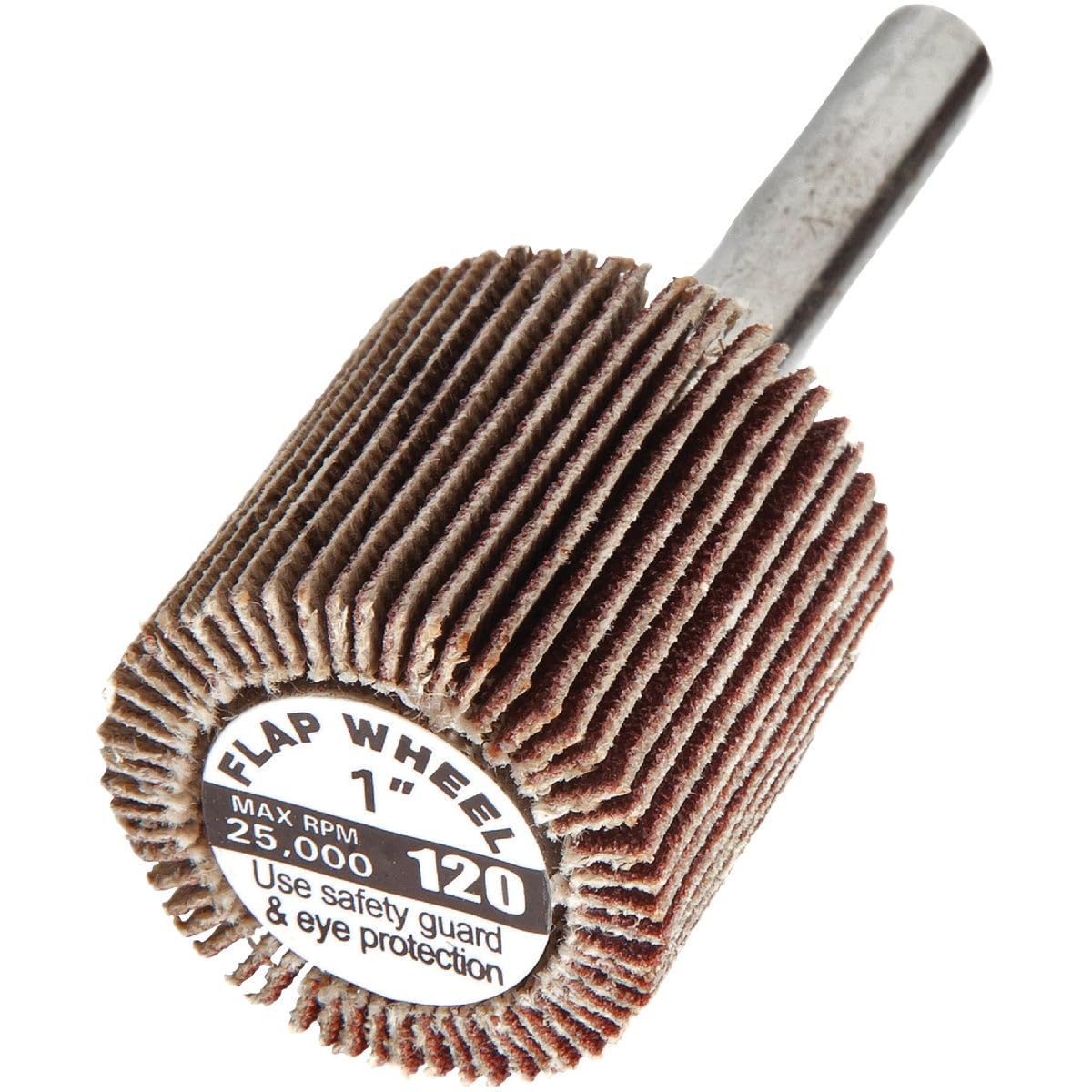 Forney  1 in x 1/4 in Flap Wheel 120 Grit 1/4 in Arbor Model 60192