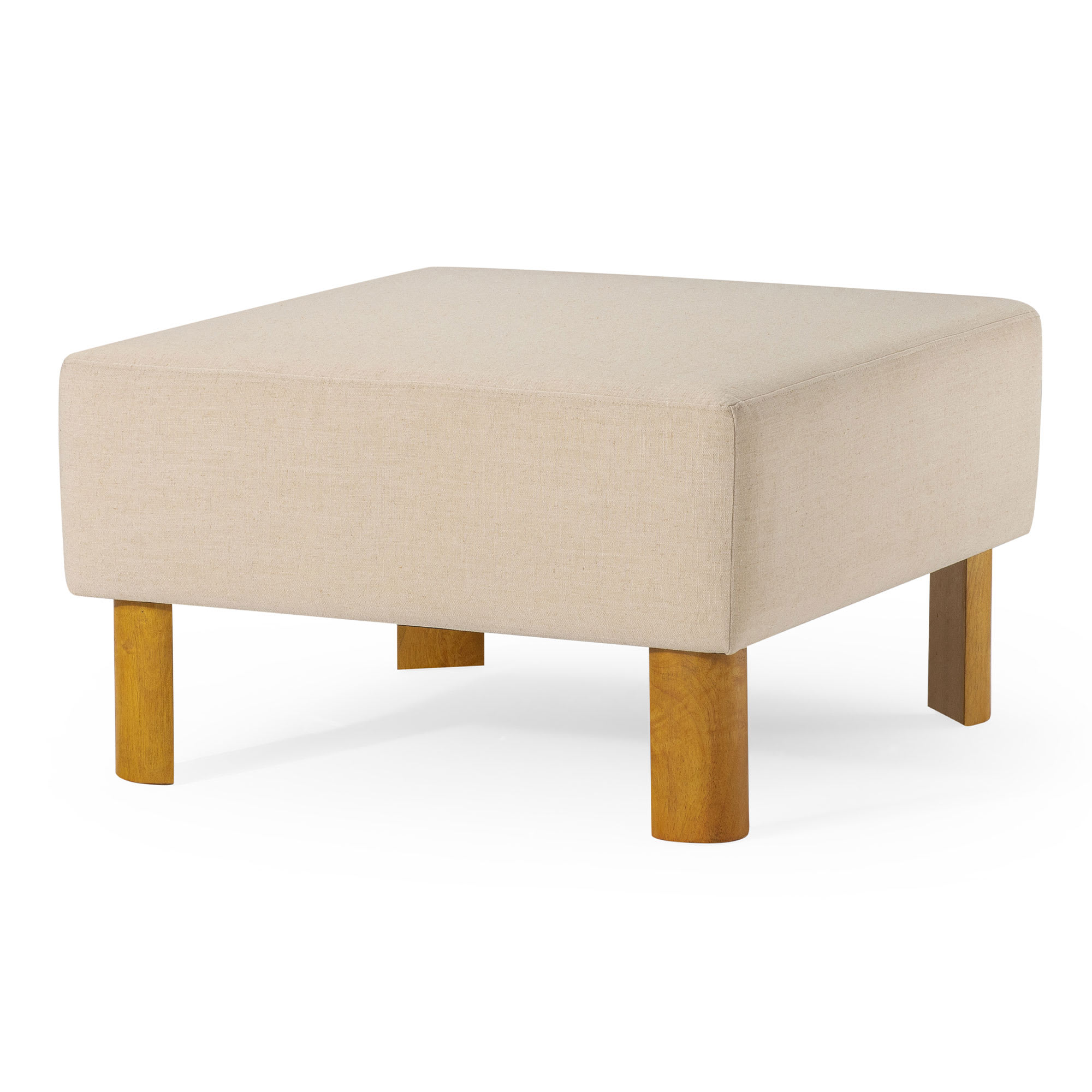 Maven Lane ML355803-FOM-TA Lena Contemporary Upholstered Ottoman w/ Refined Natural Wood Finish