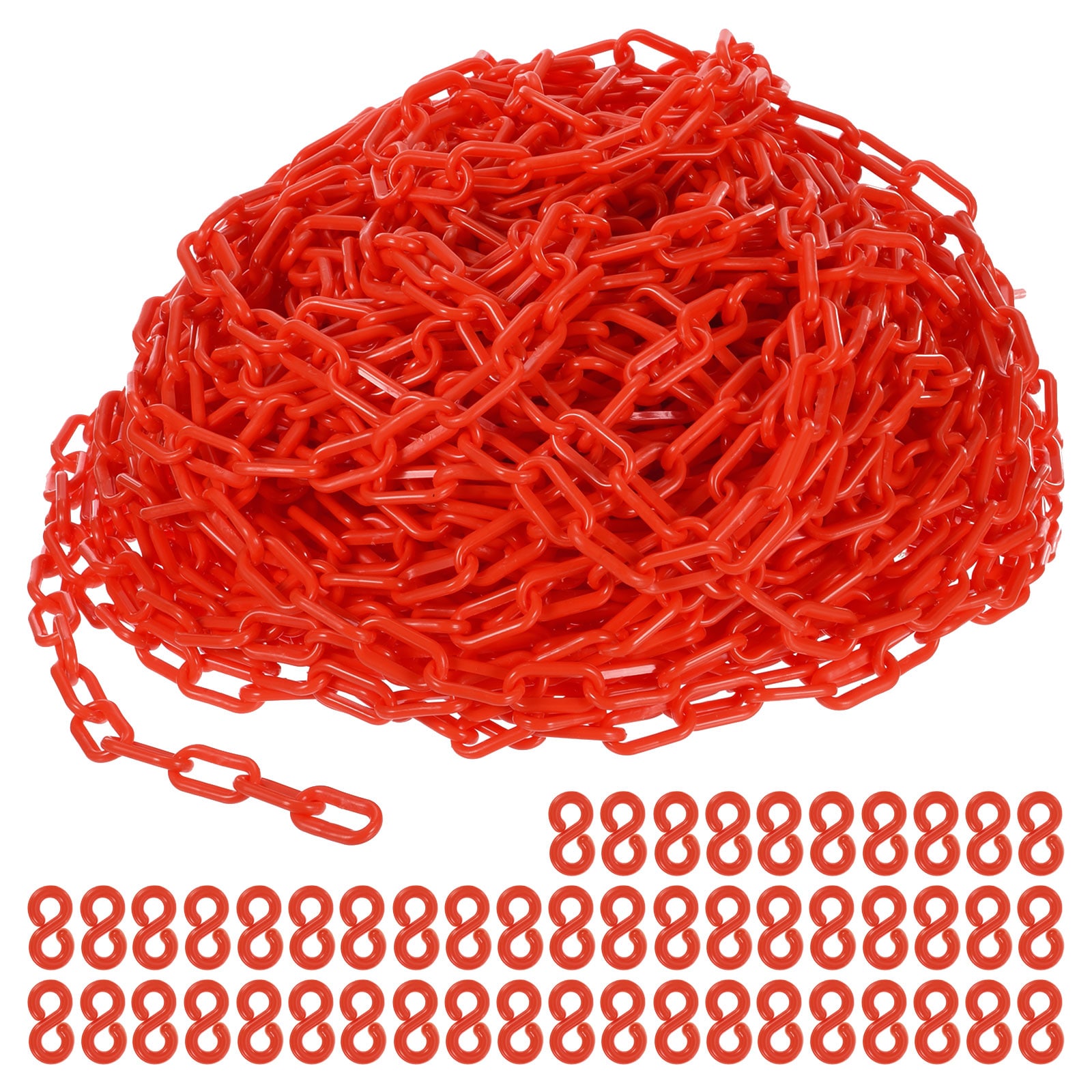 Unique Bargains 200ft Red Polymer Safety Barrier System with Inter Connectable Chain Segments #S26011900UX5176